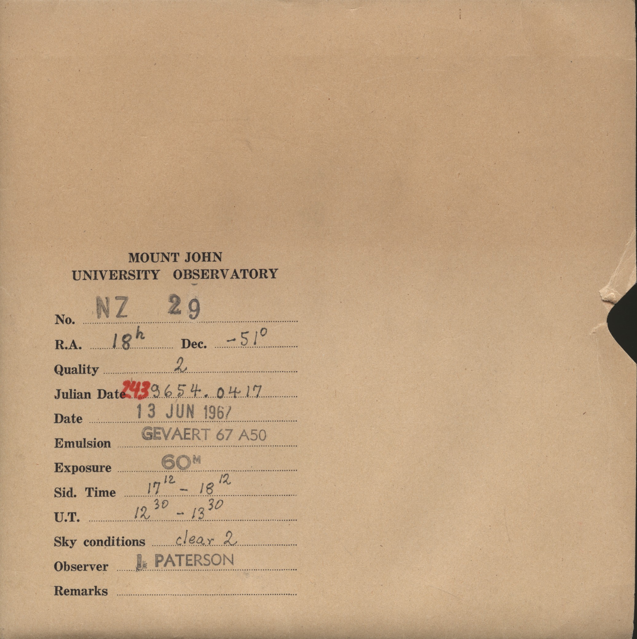Plate envelope