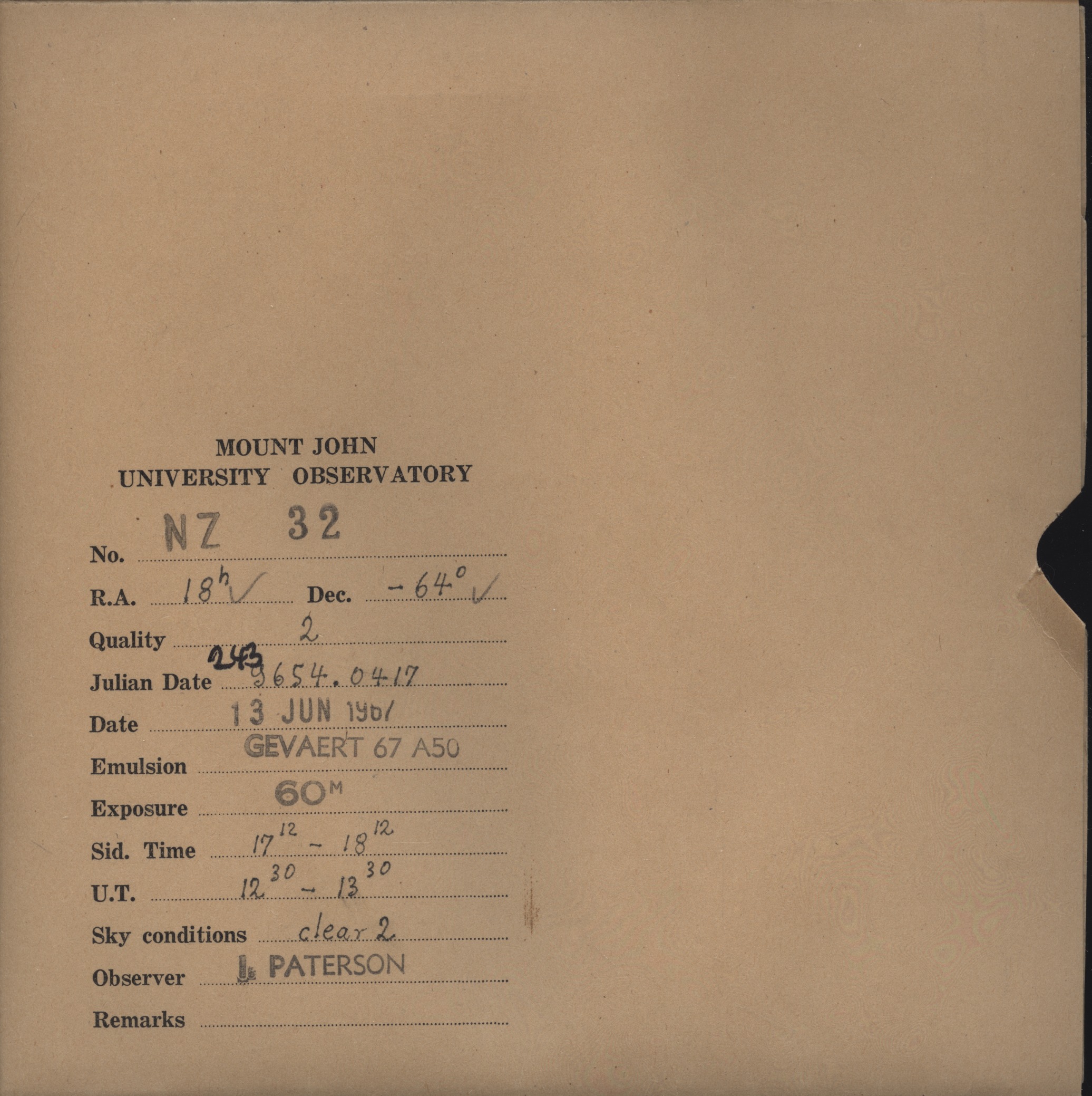Plate envelope