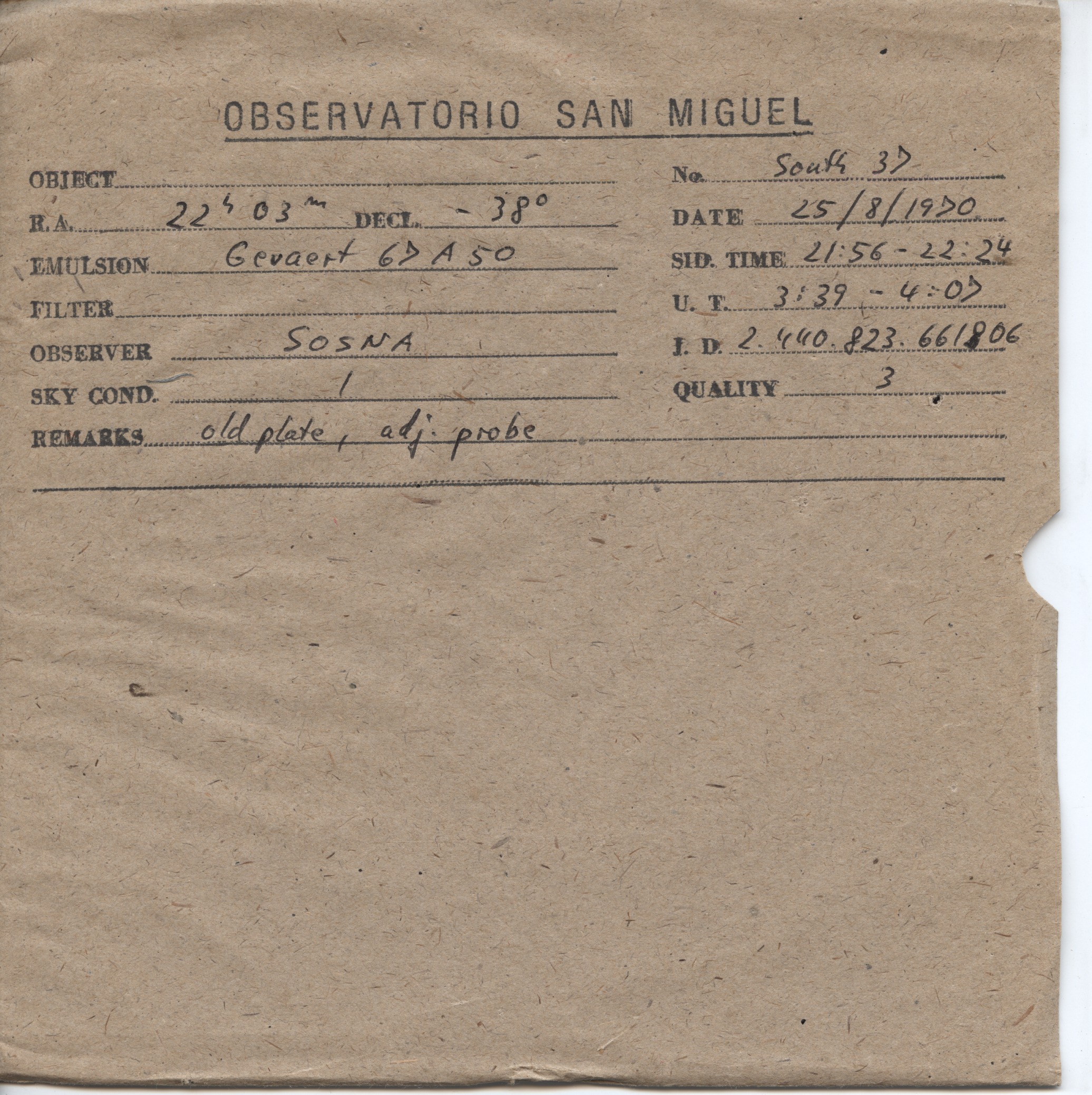 Plate envelope