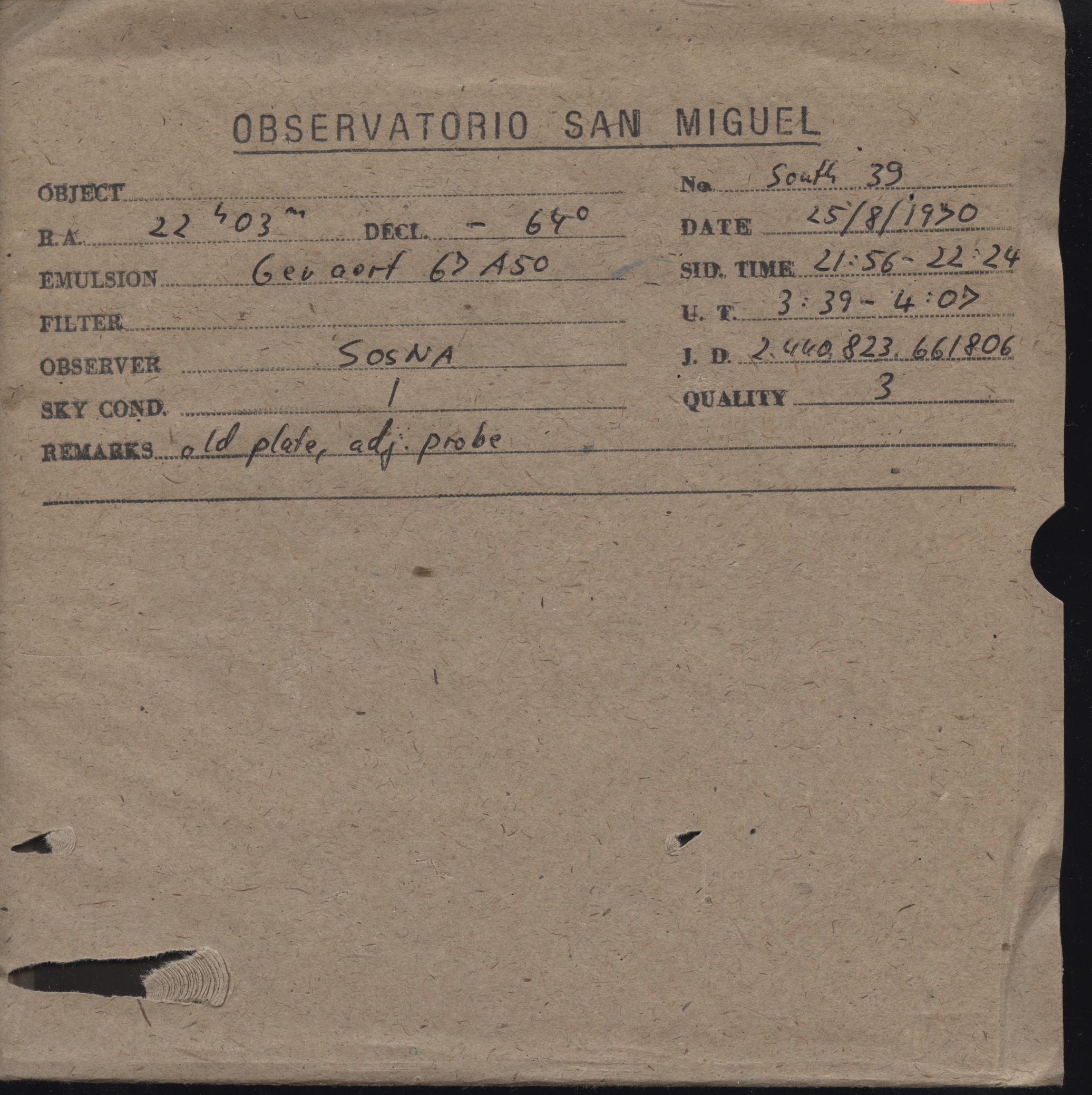 Plate envelope