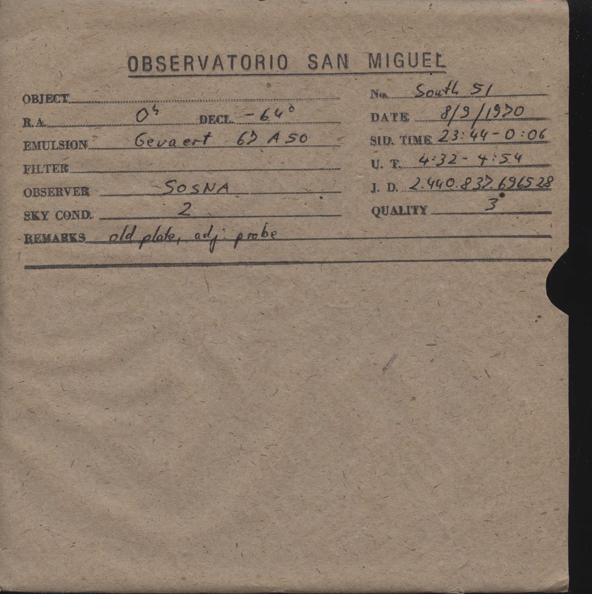 Plate envelope