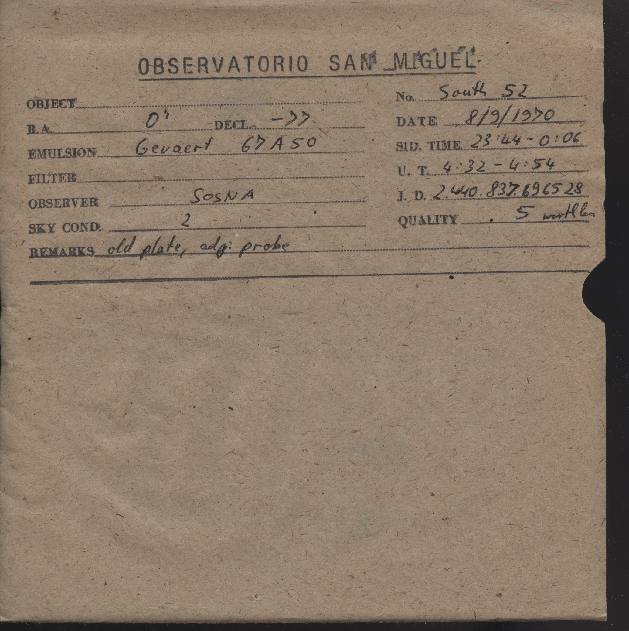 Plate envelope