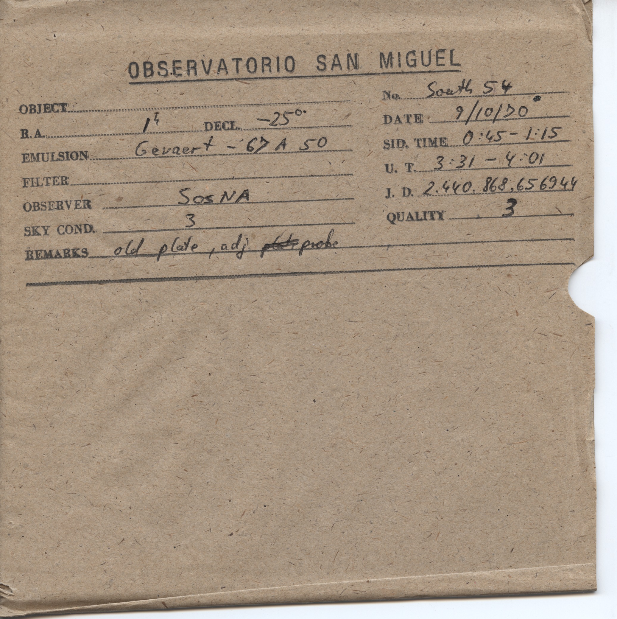 Plate envelope