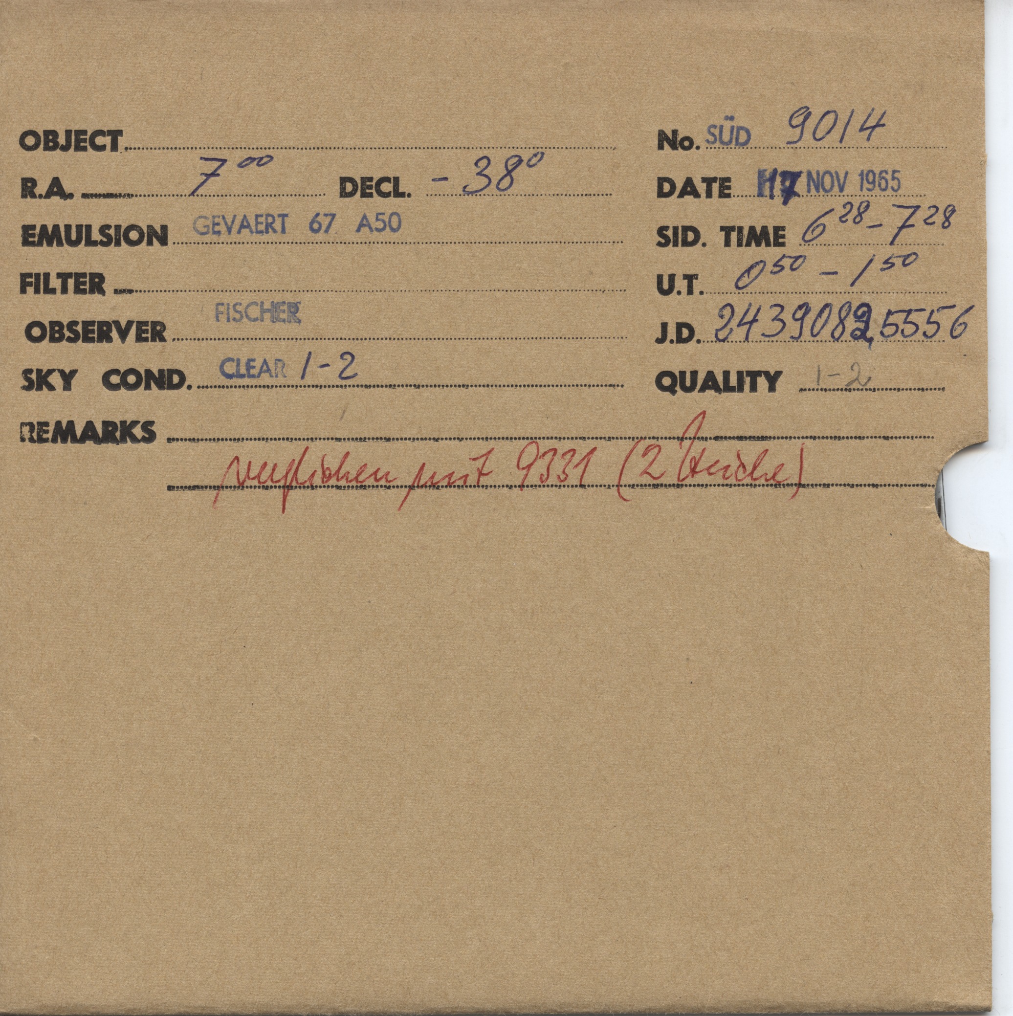 Plate envelope