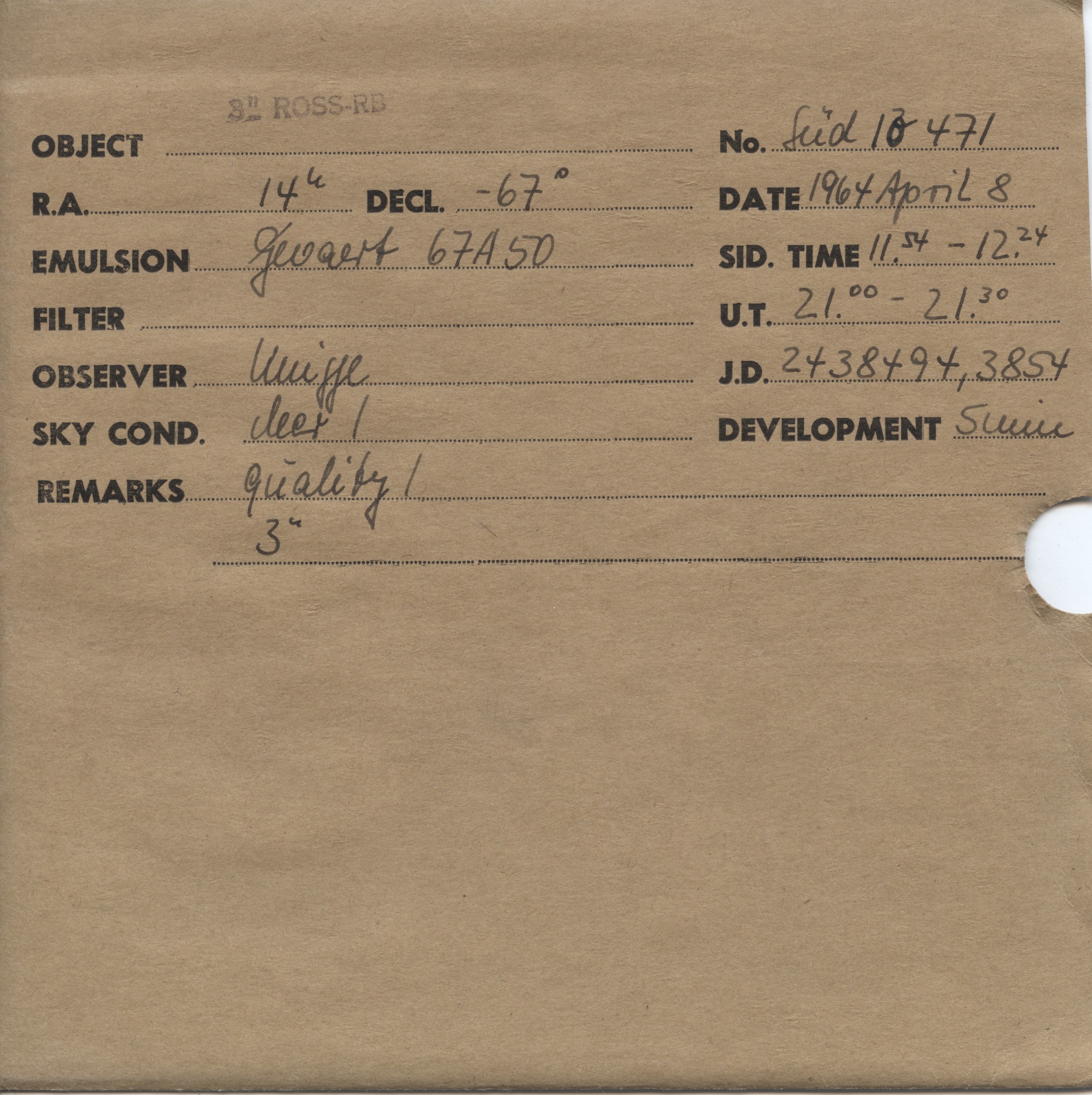 Plate envelope
