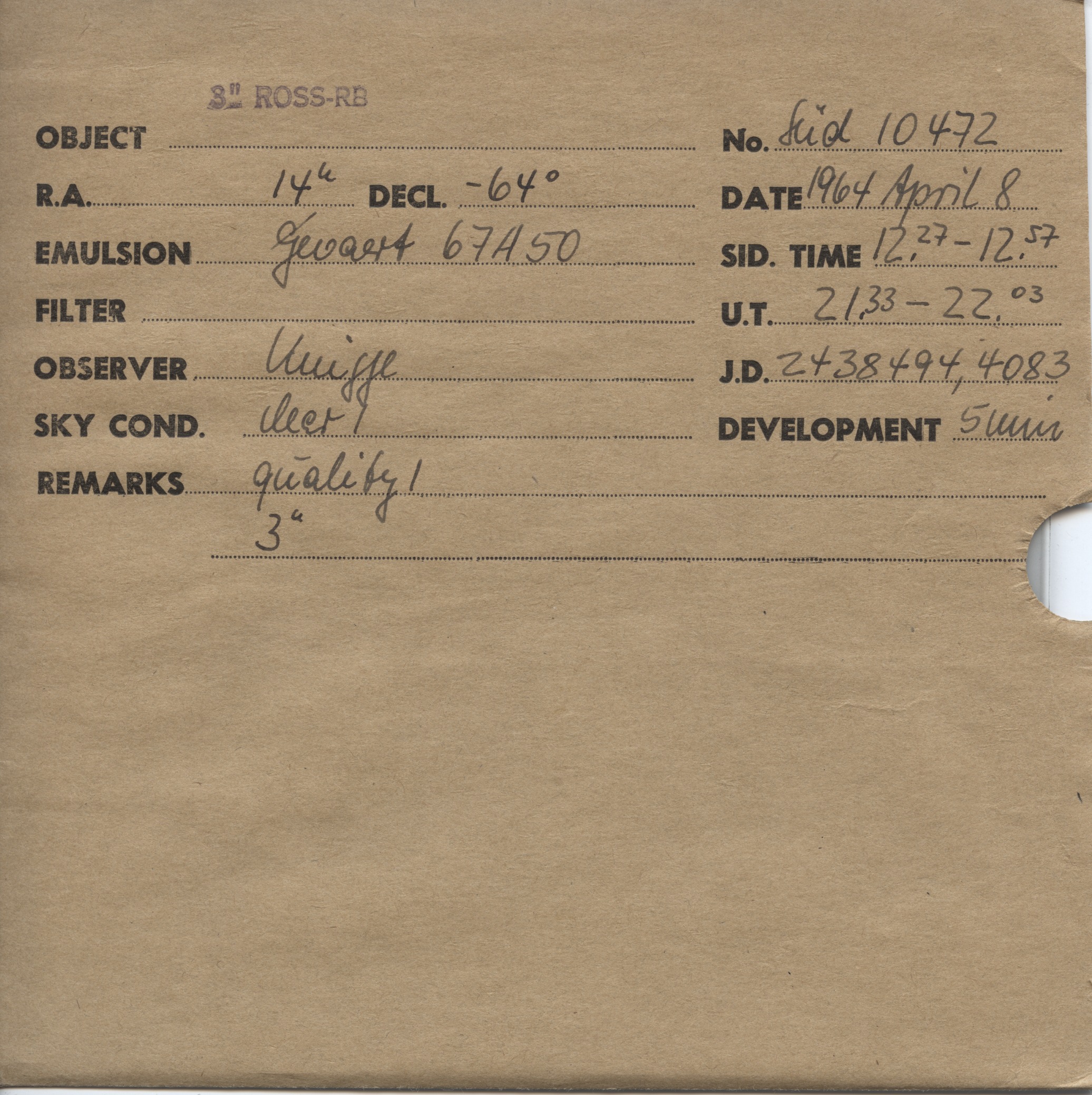Plate envelope