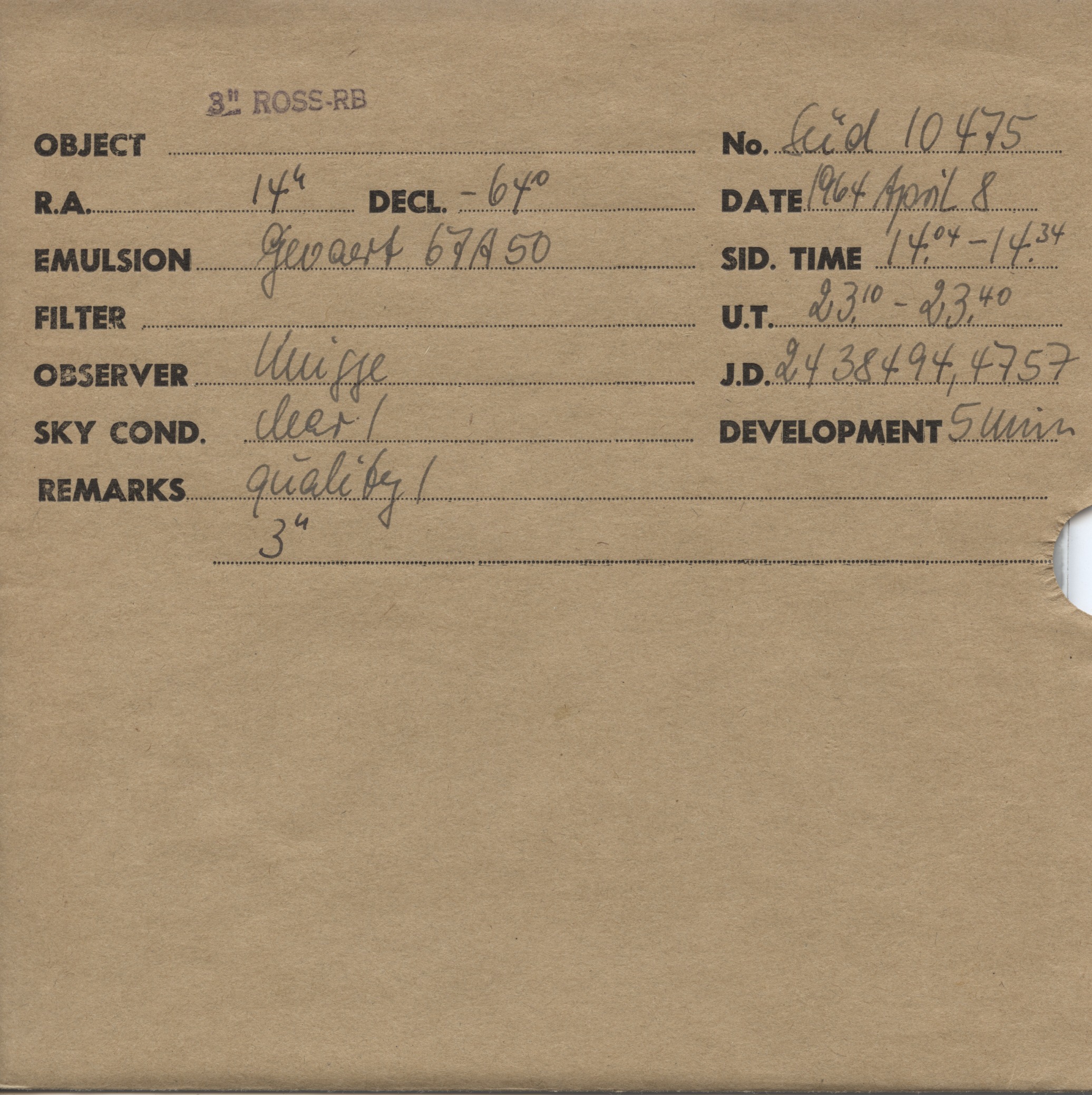 Plate envelope