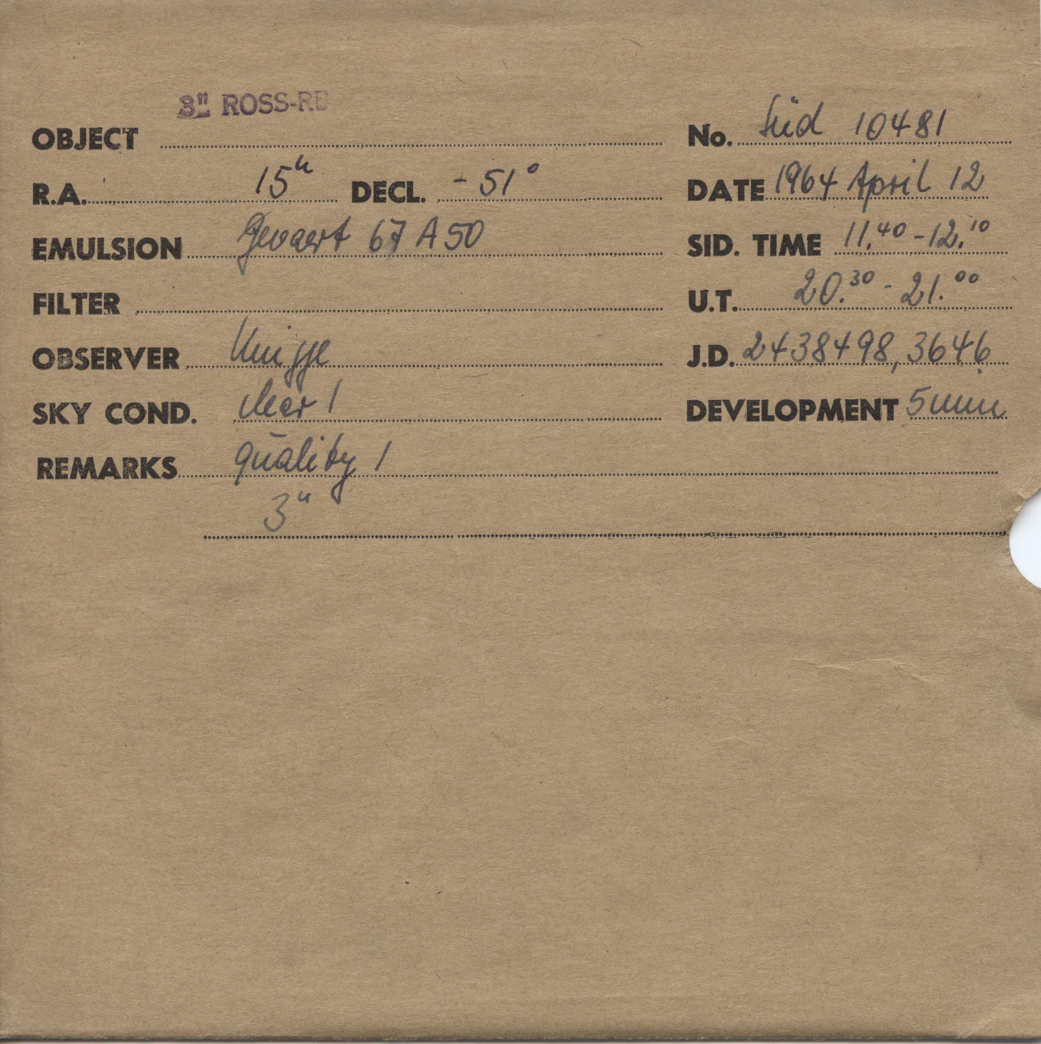 Plate envelope