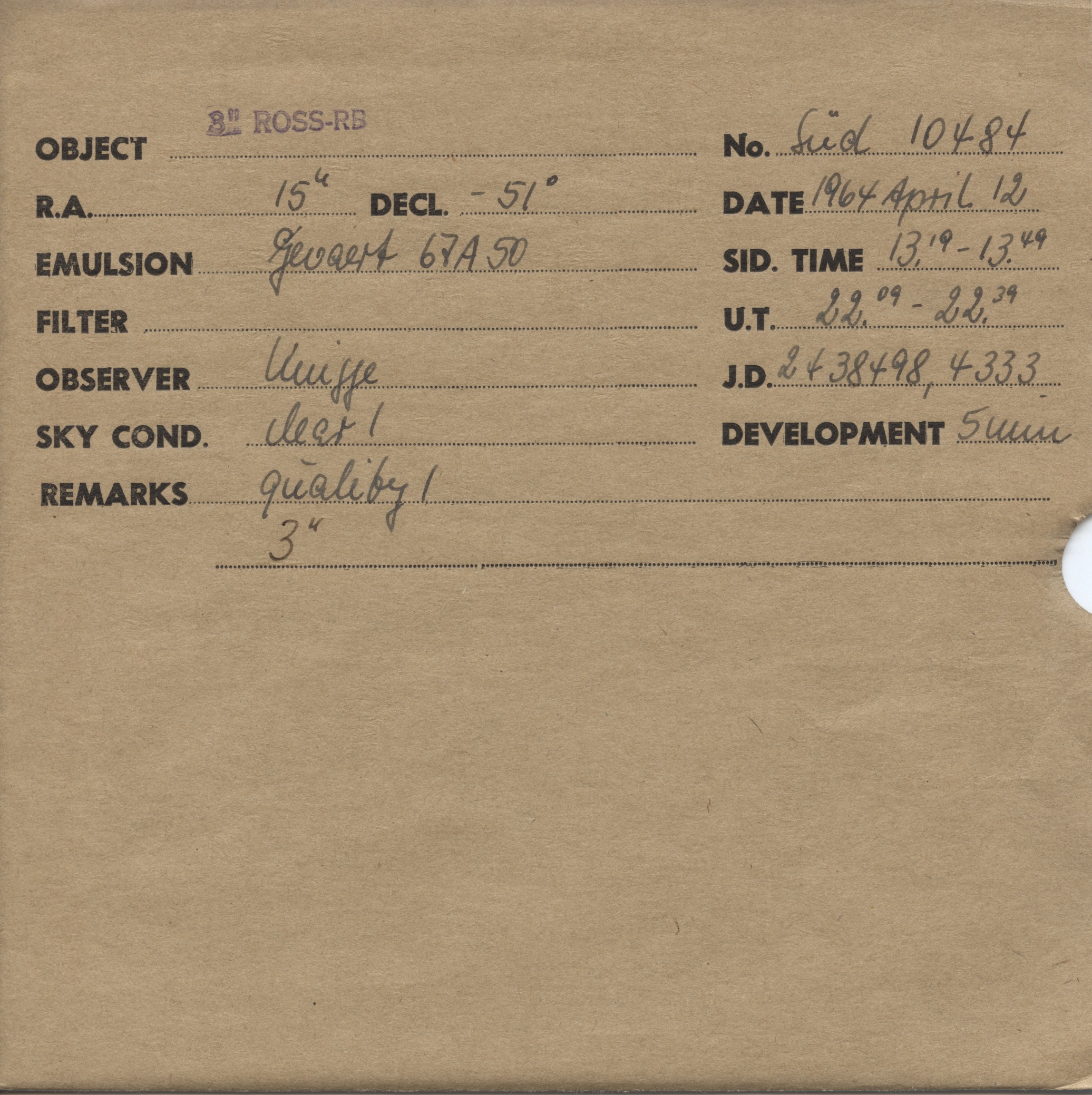 Plate envelope