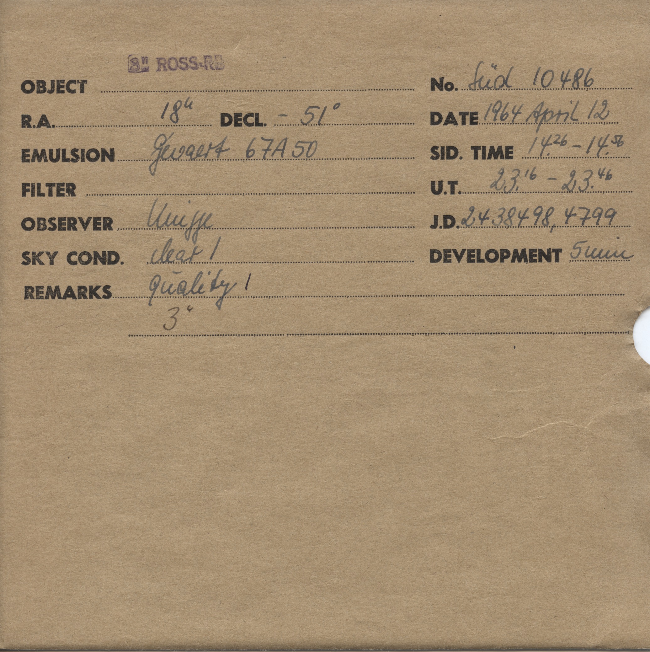 Plate envelope