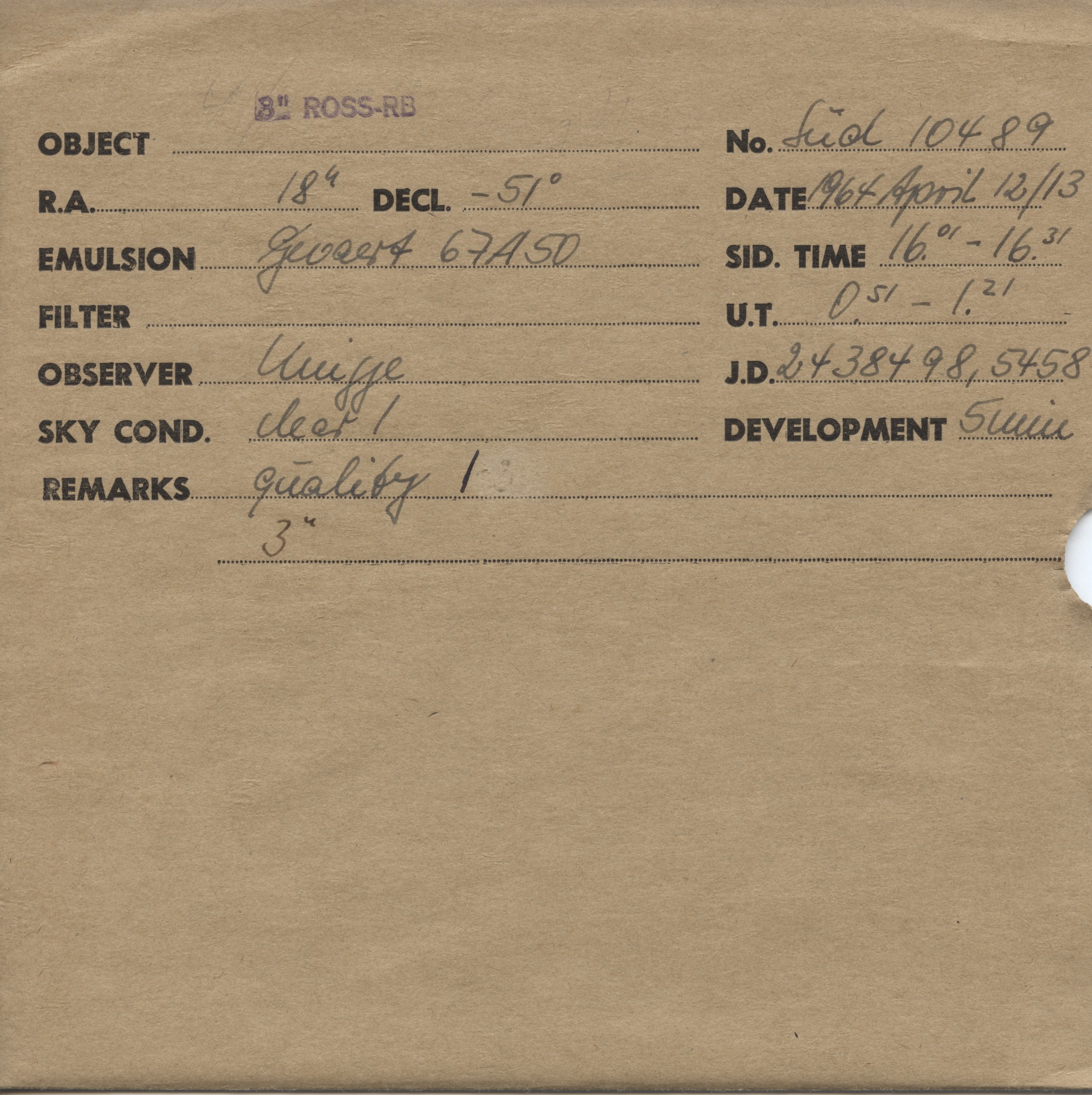 Plate envelope
