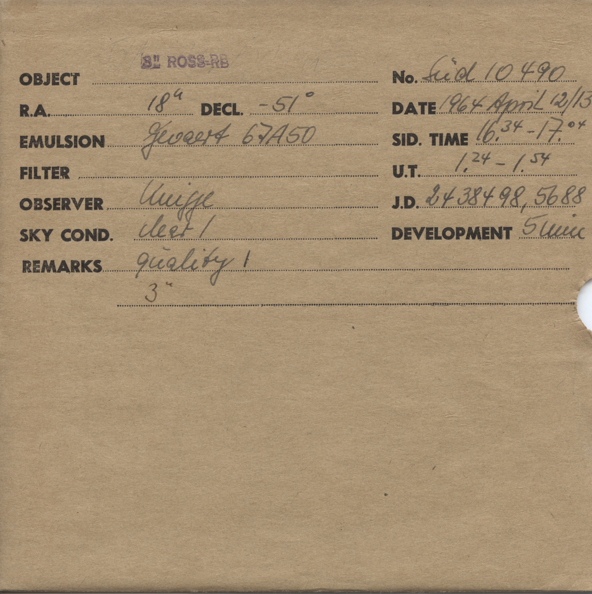 Plate envelope