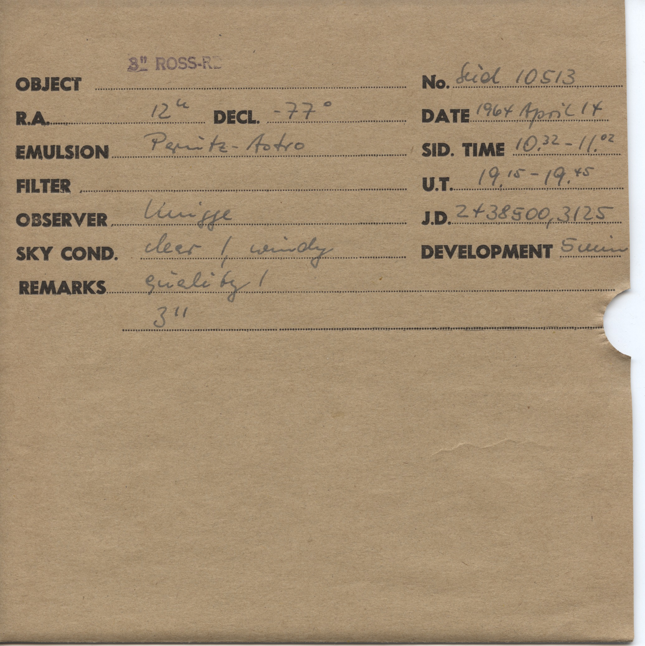 Plate envelope