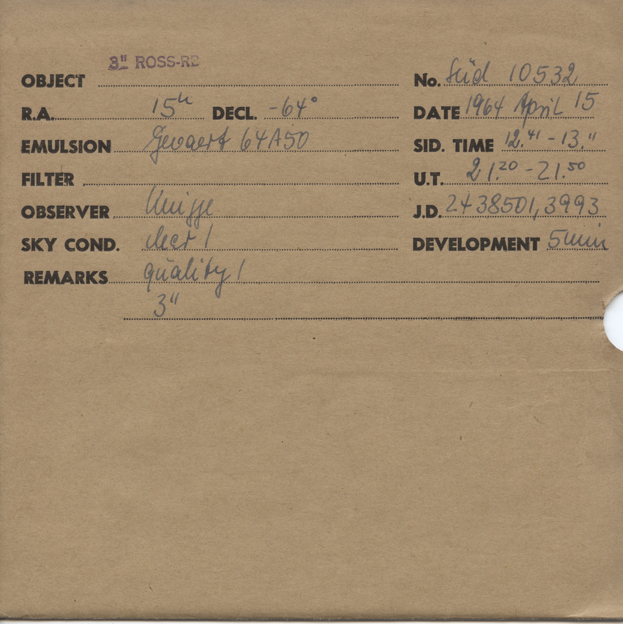 Plate envelope