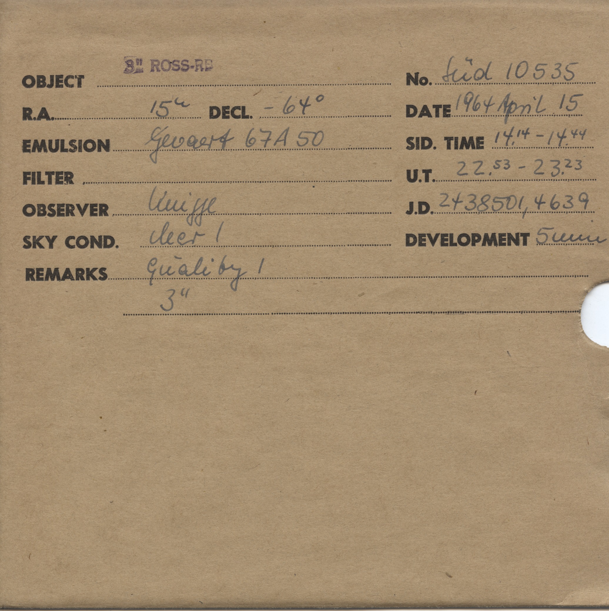 Plate envelope