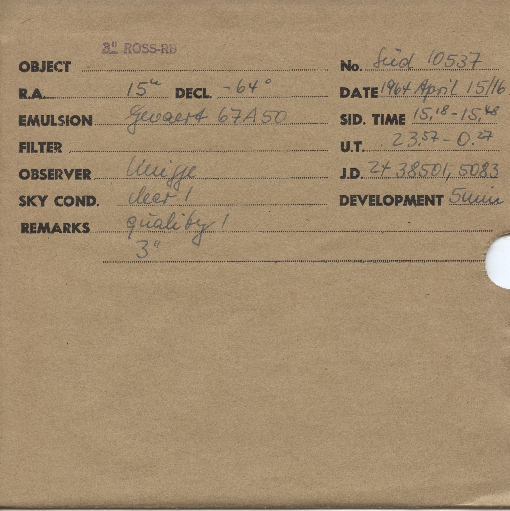 Plate envelope