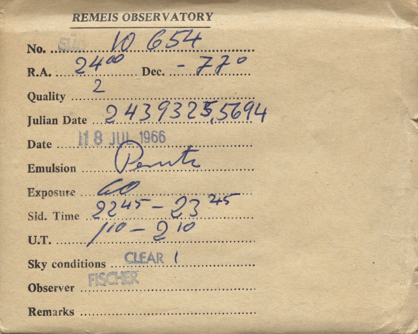 Plate envelope