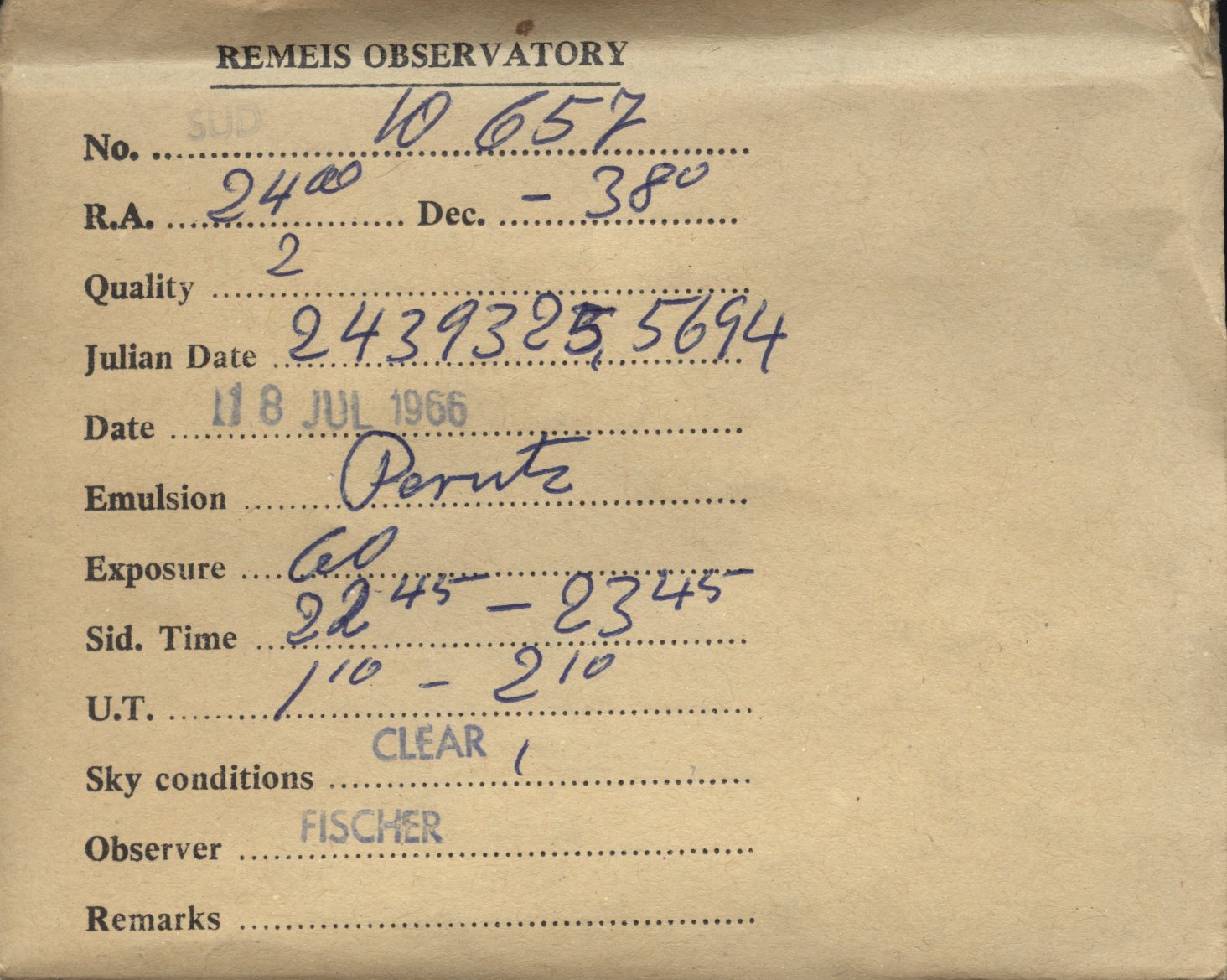 Plate envelope