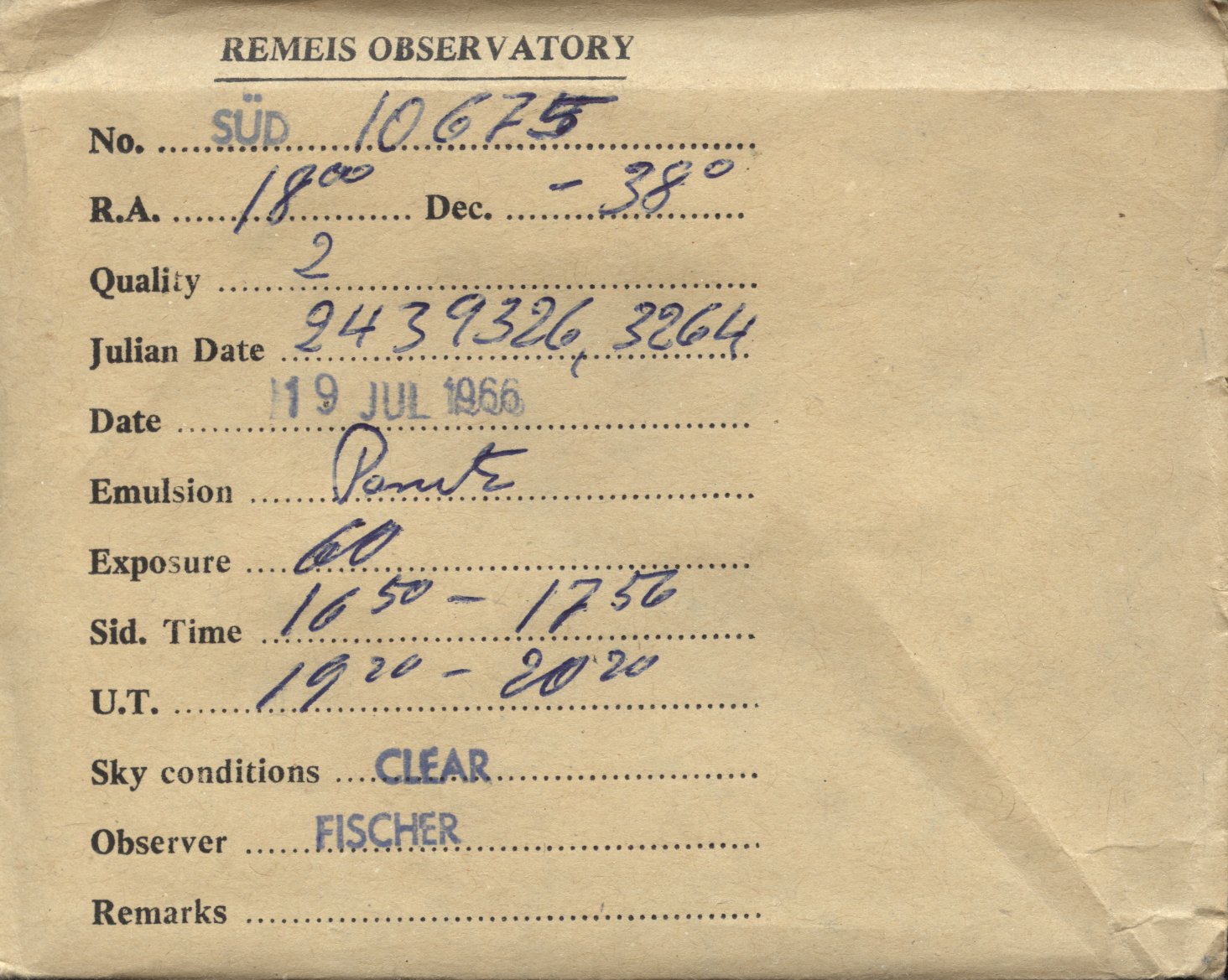 Plate envelope