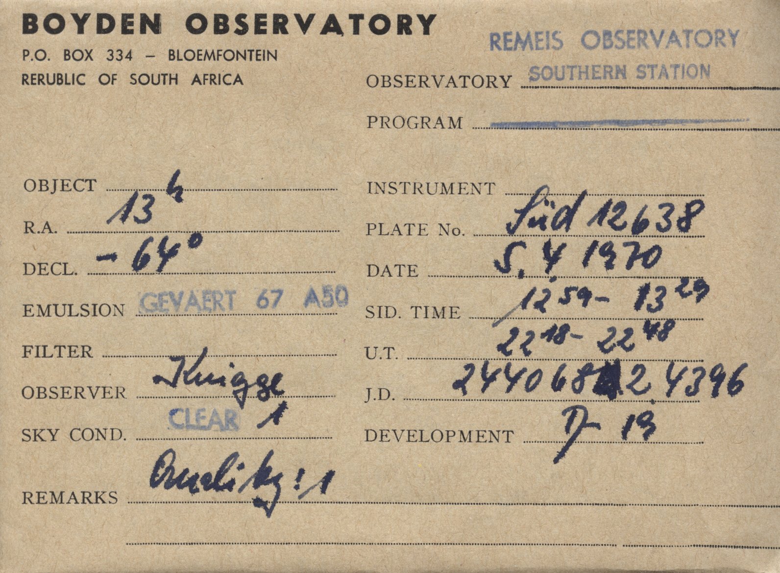 Plate envelope