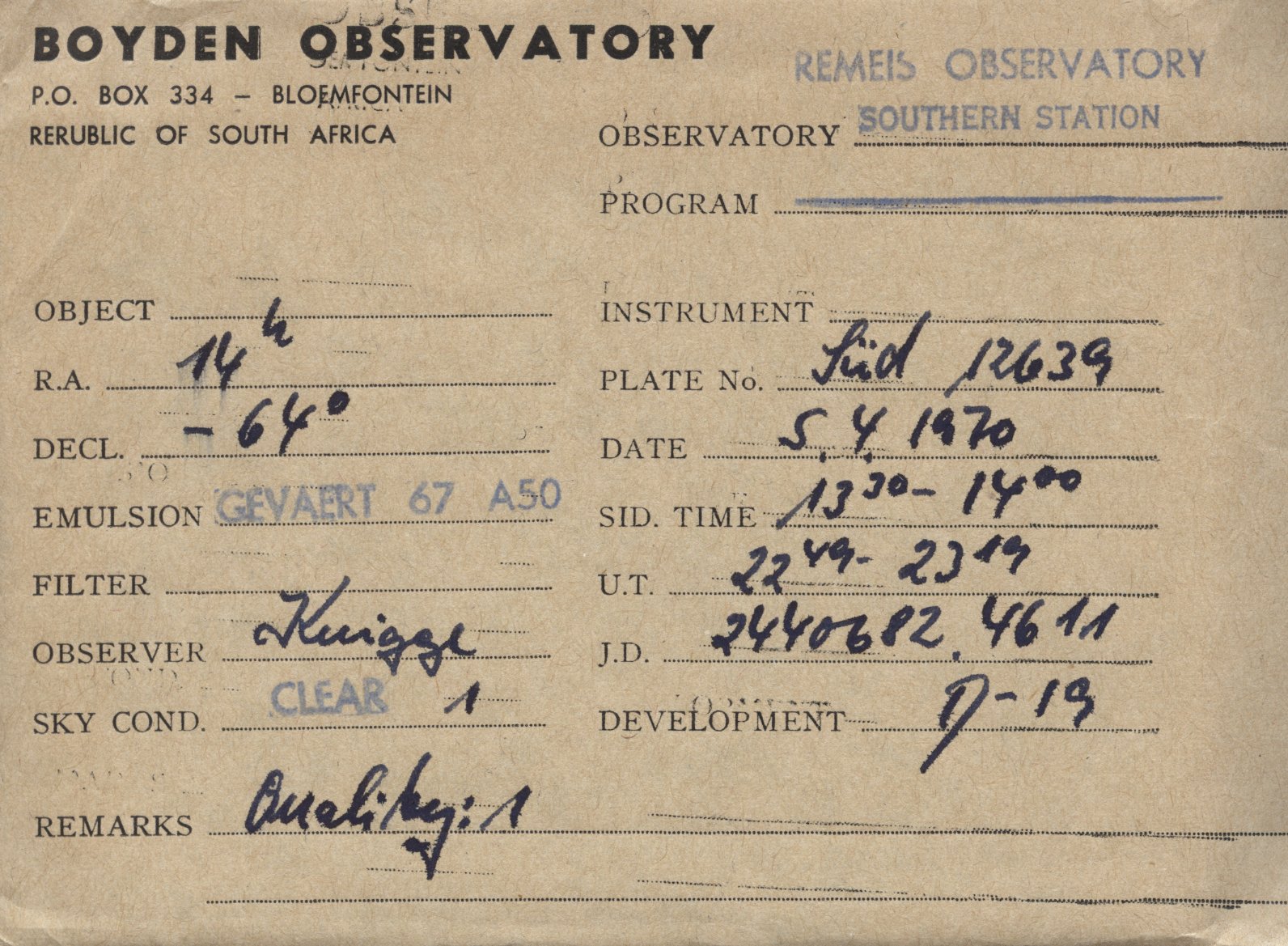 Plate envelope