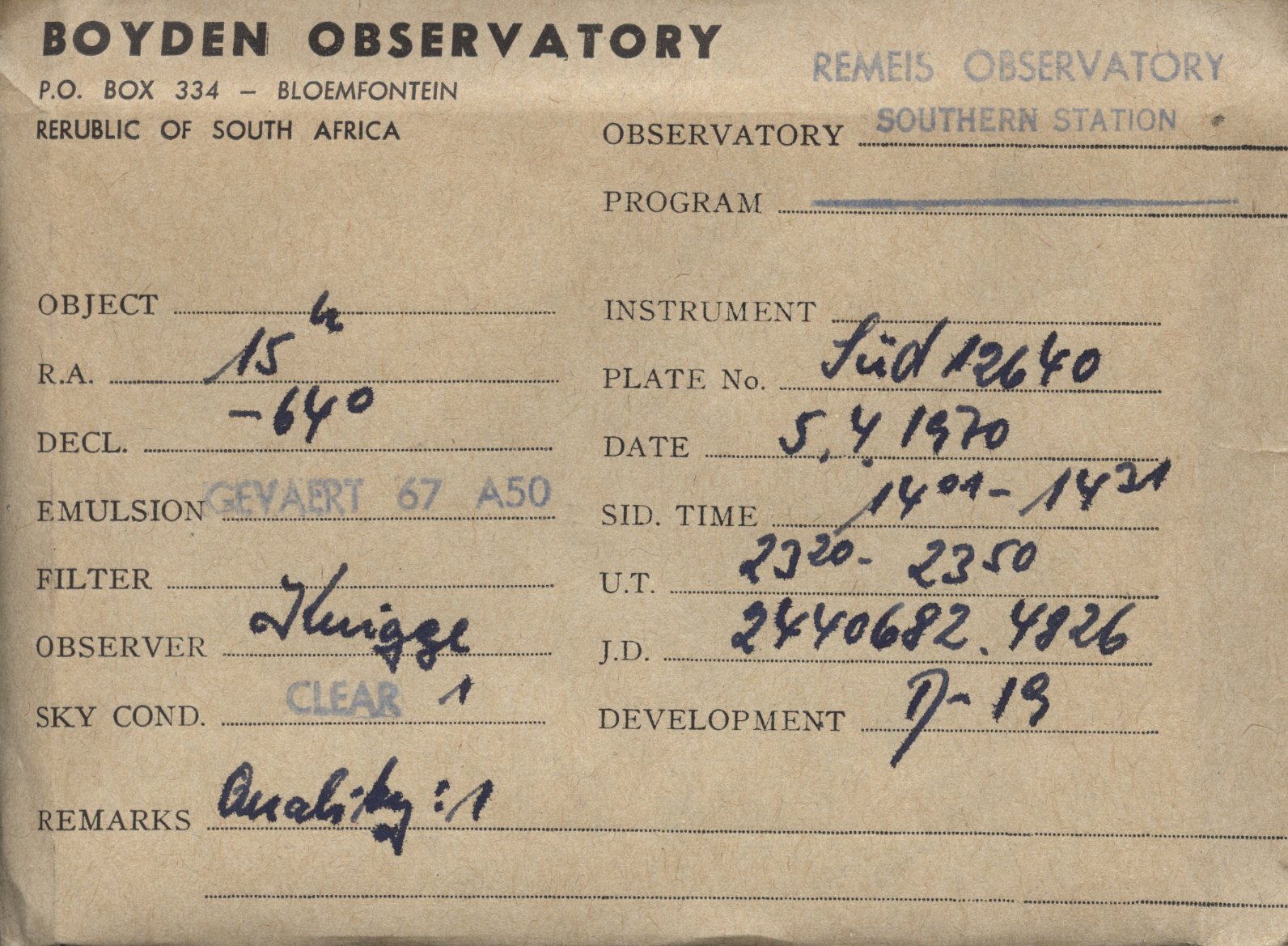Plate envelope