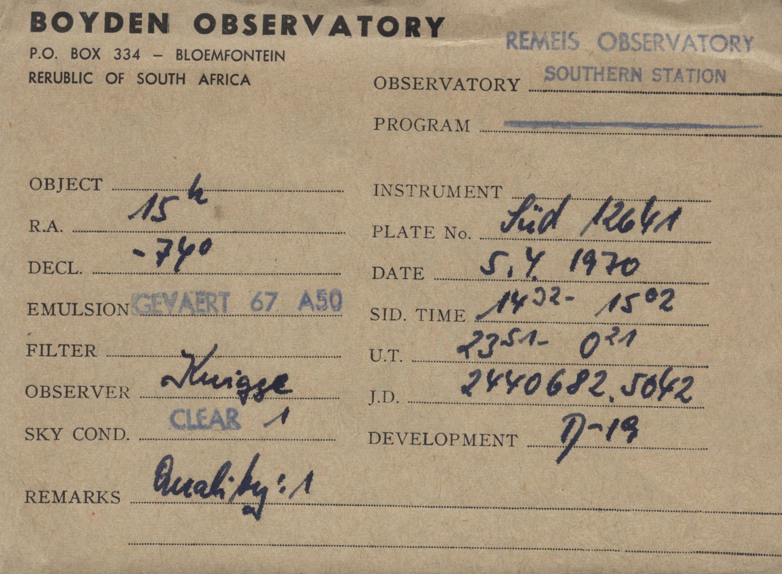 Plate envelope