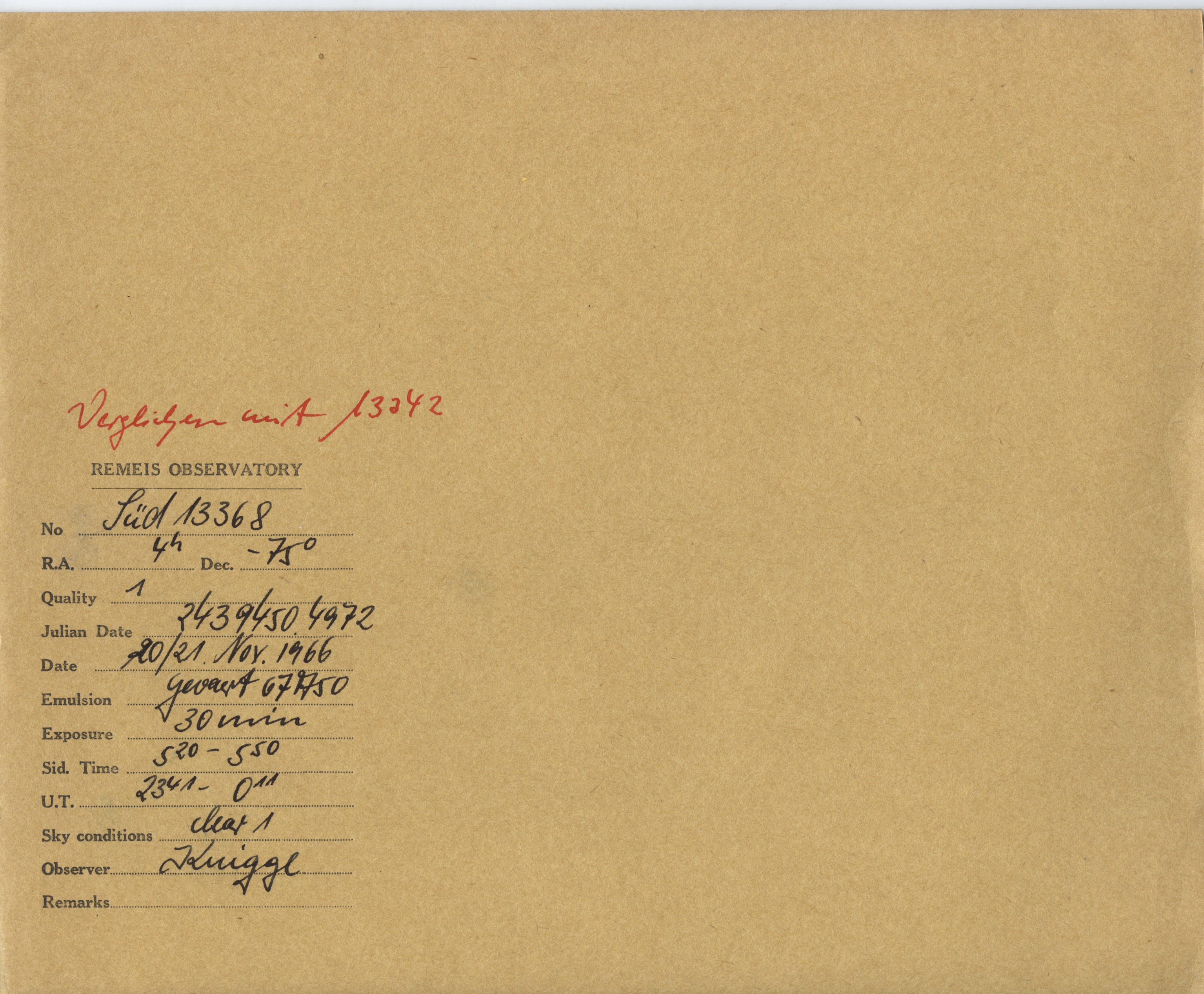 Plate envelope