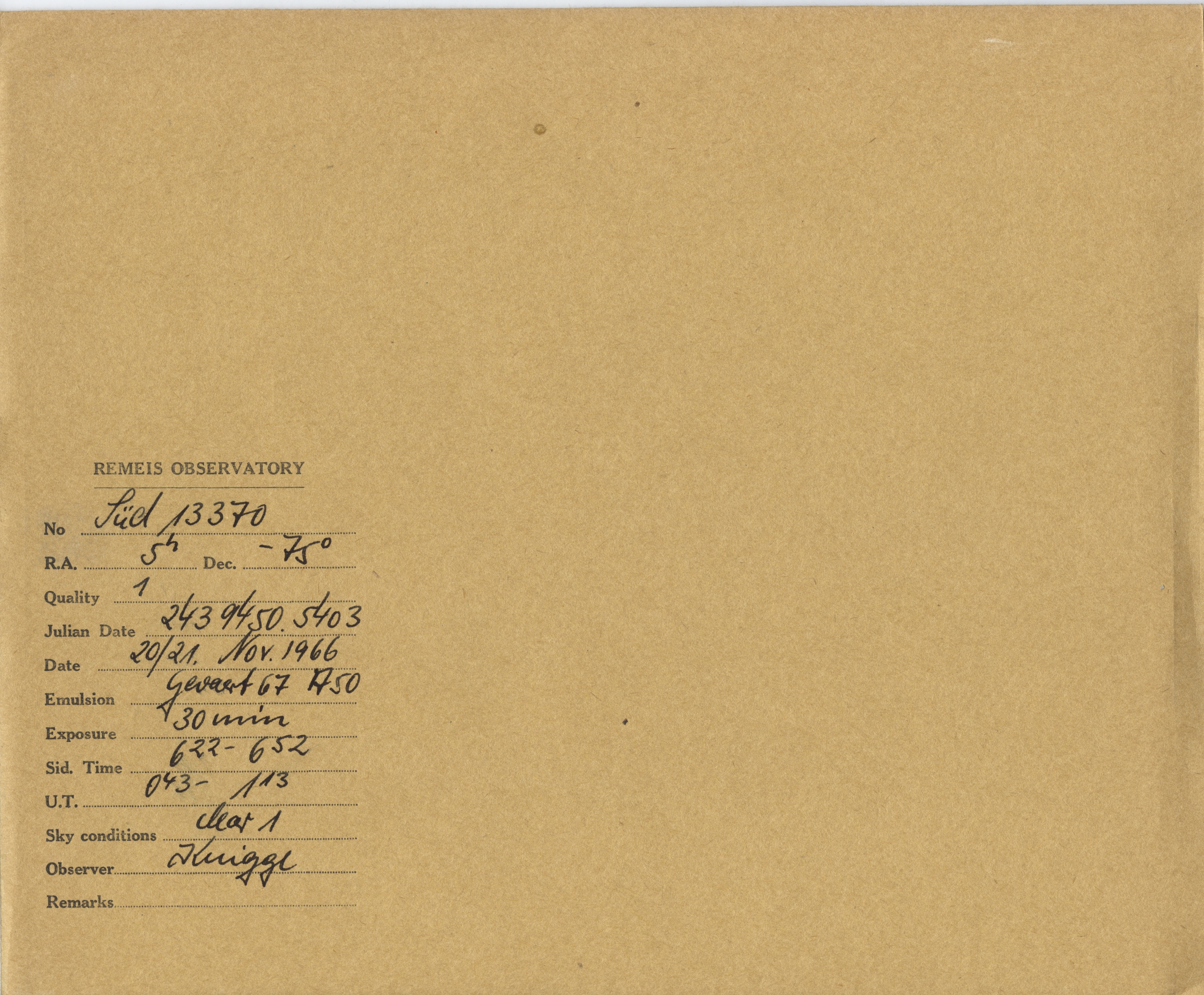 Plate envelope