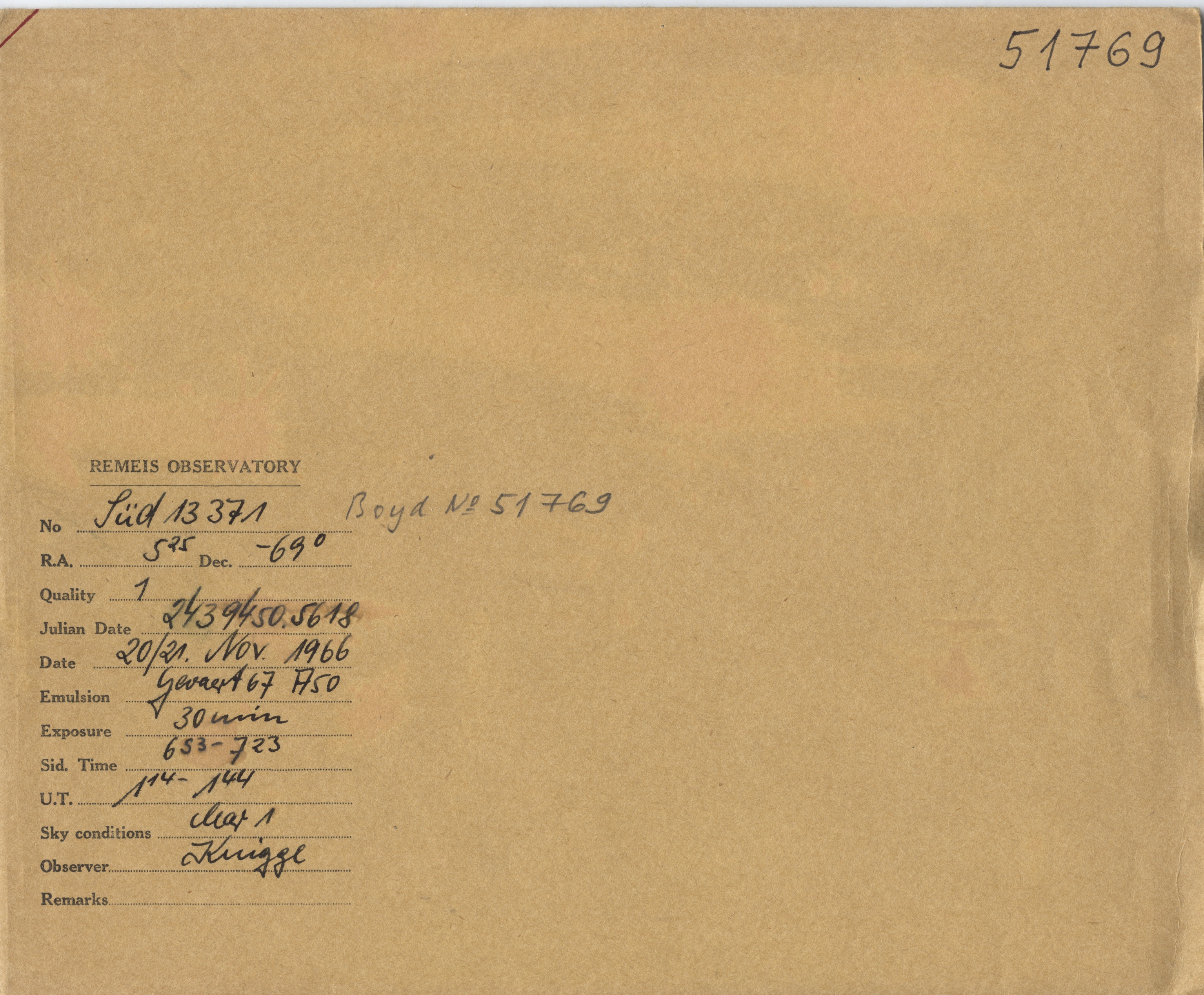 Plate envelope