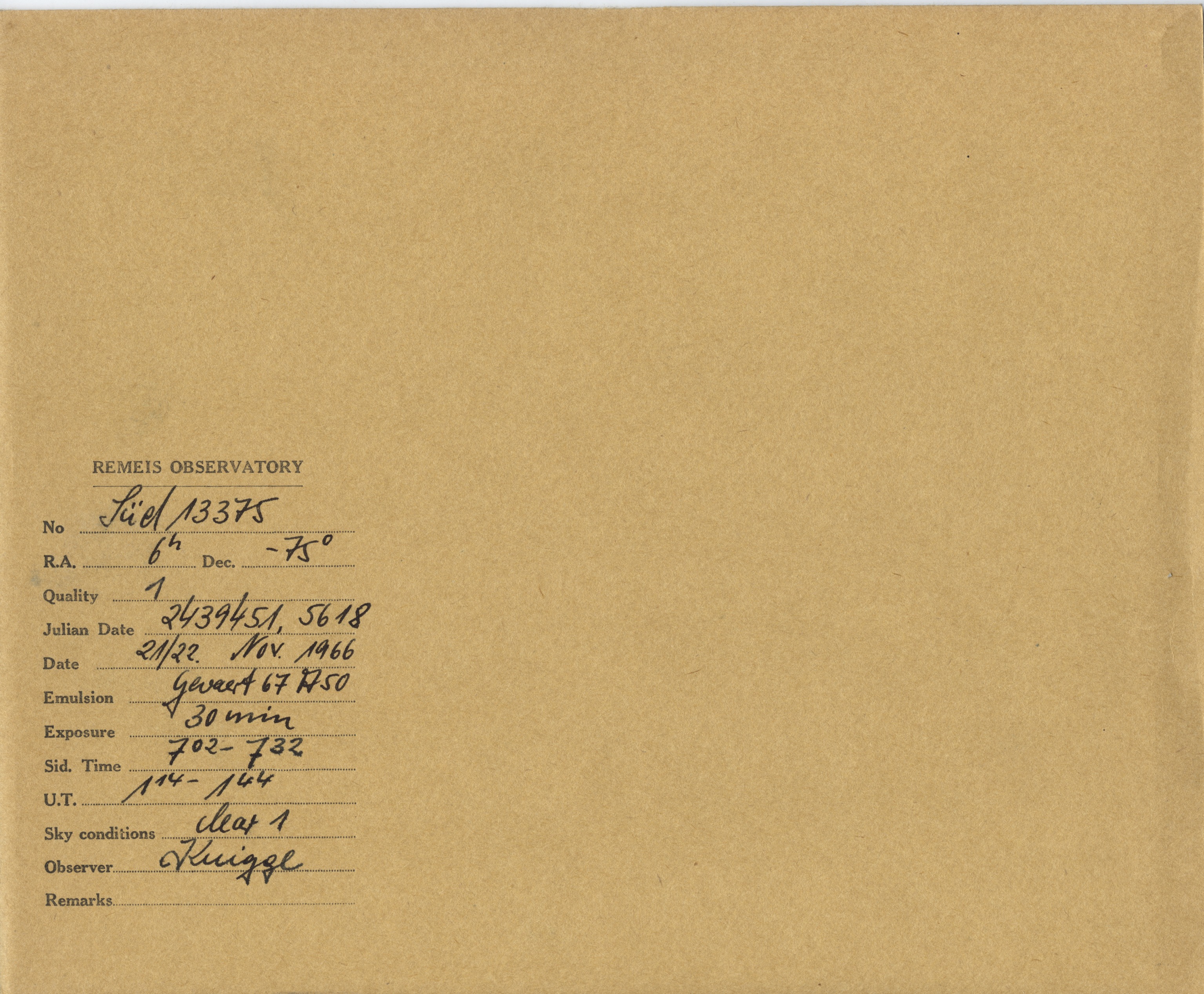 Plate envelope