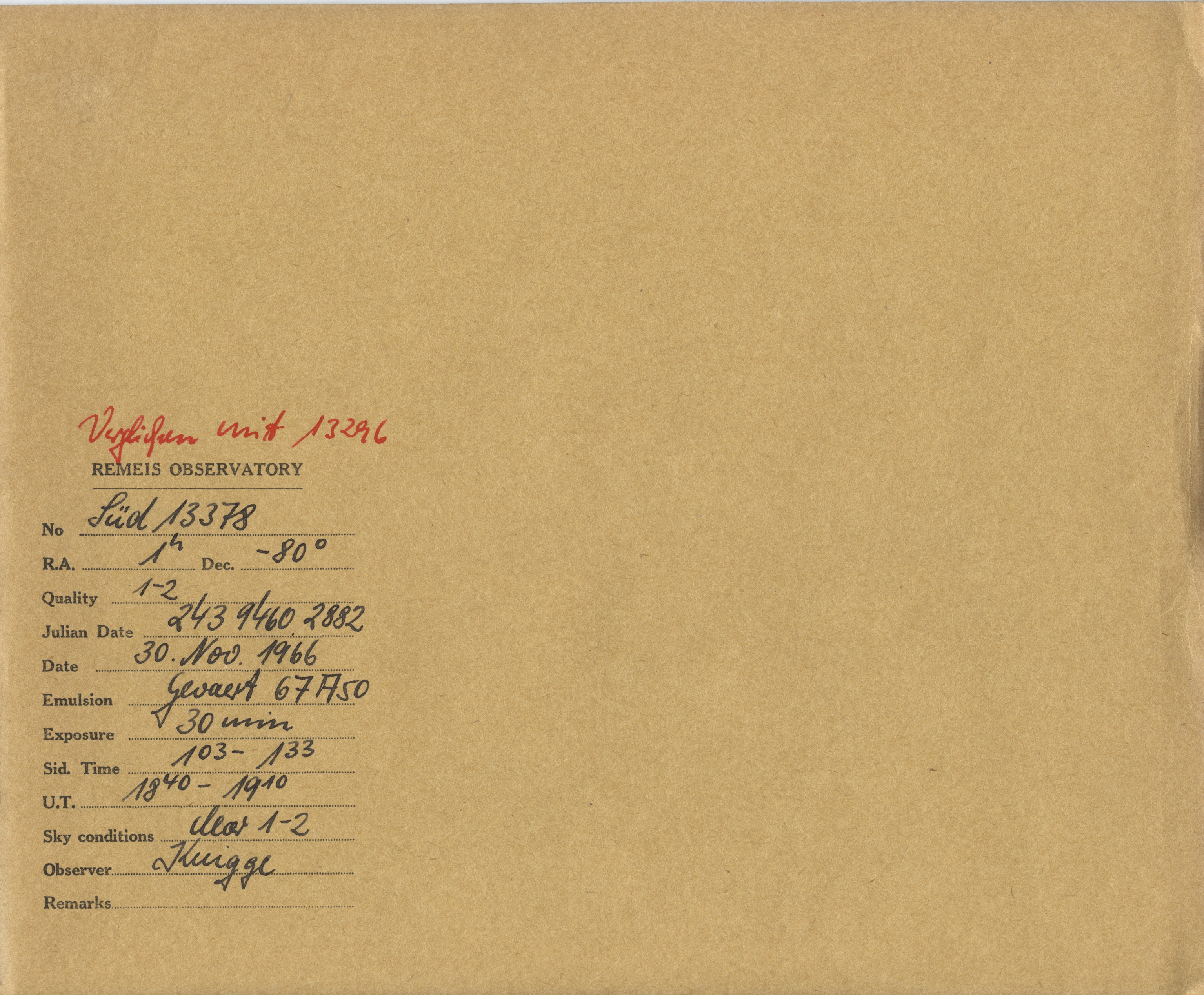 Plate envelope
