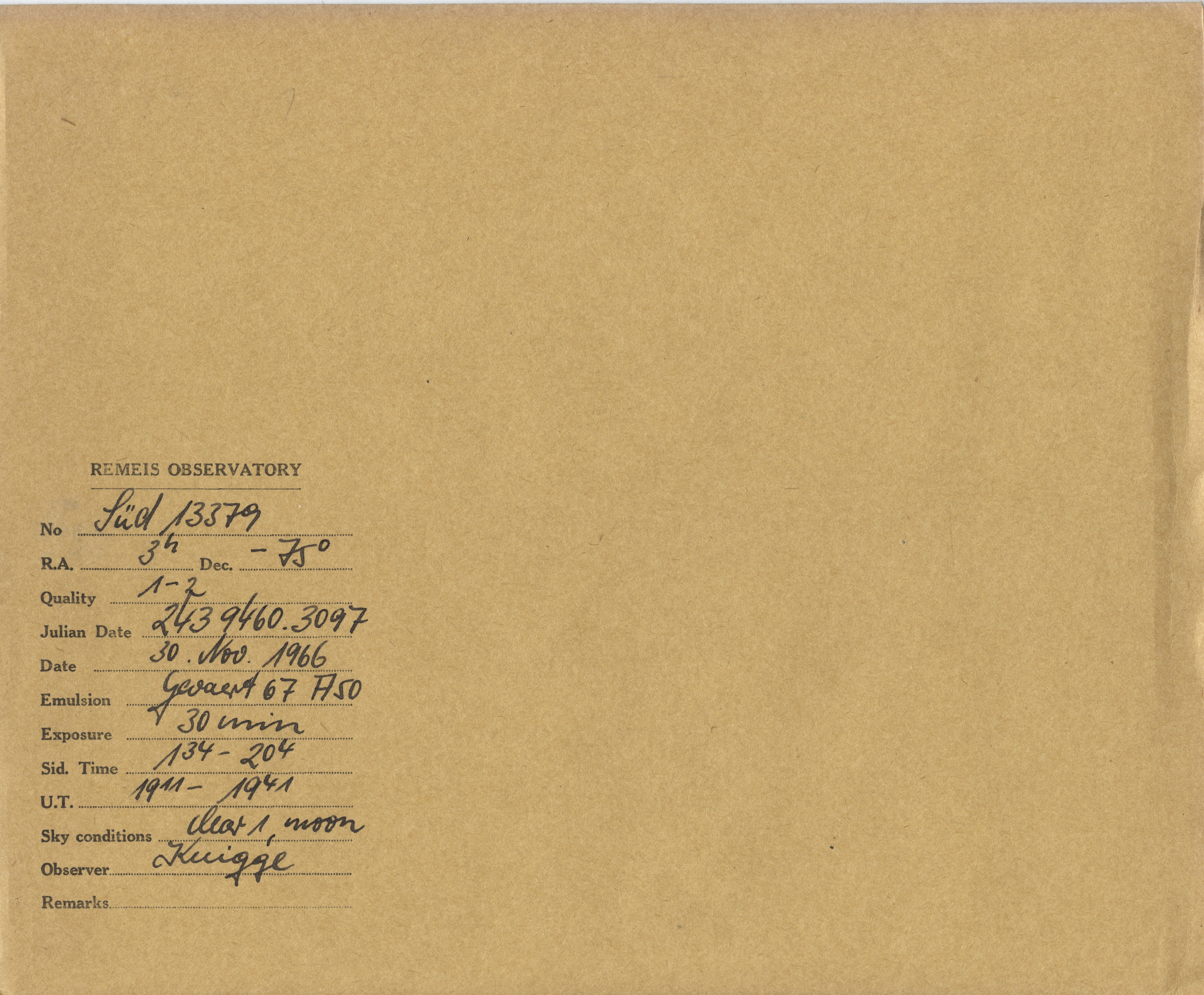 Plate envelope