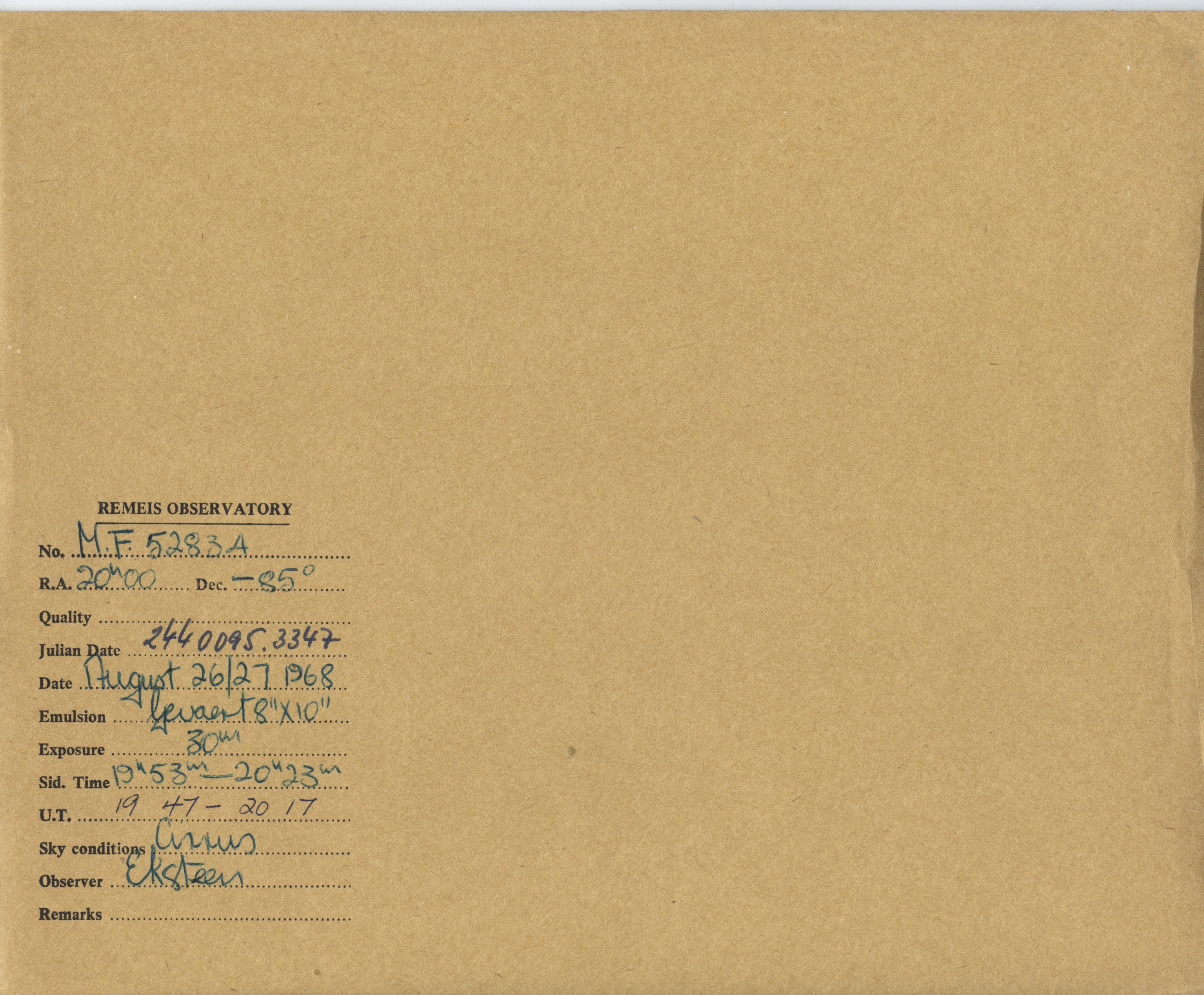 Plate envelope