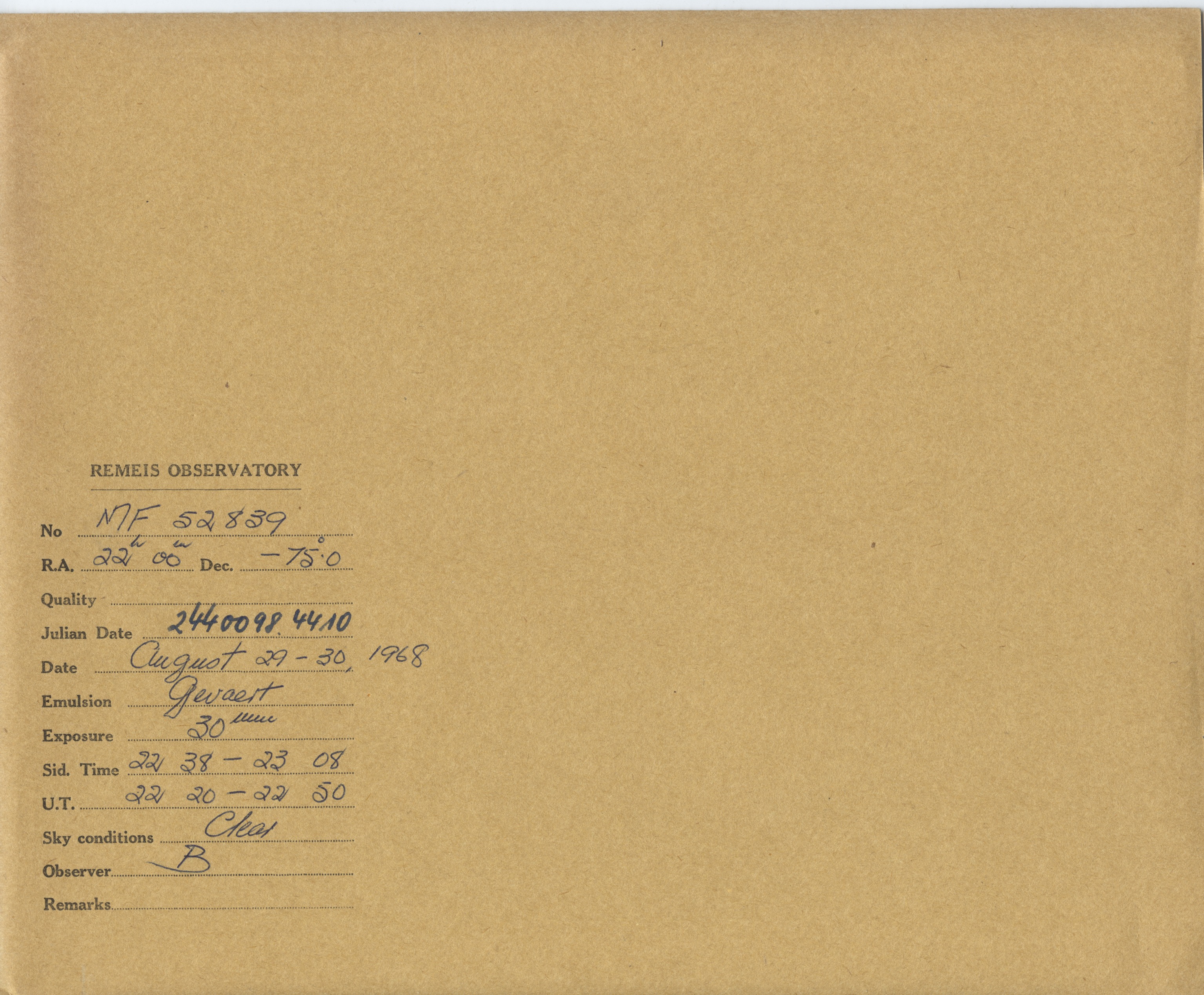Plate envelope