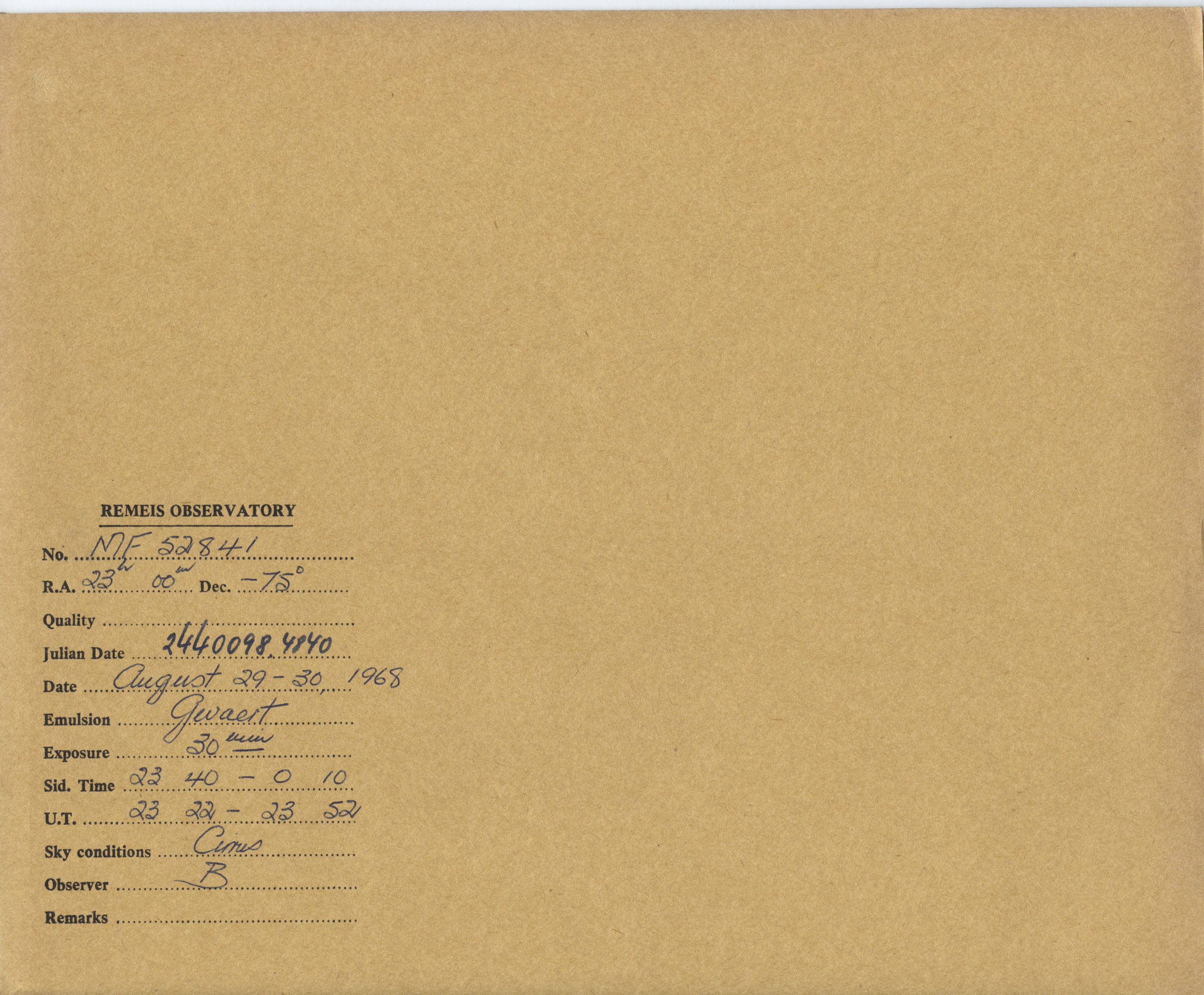 Plate envelope