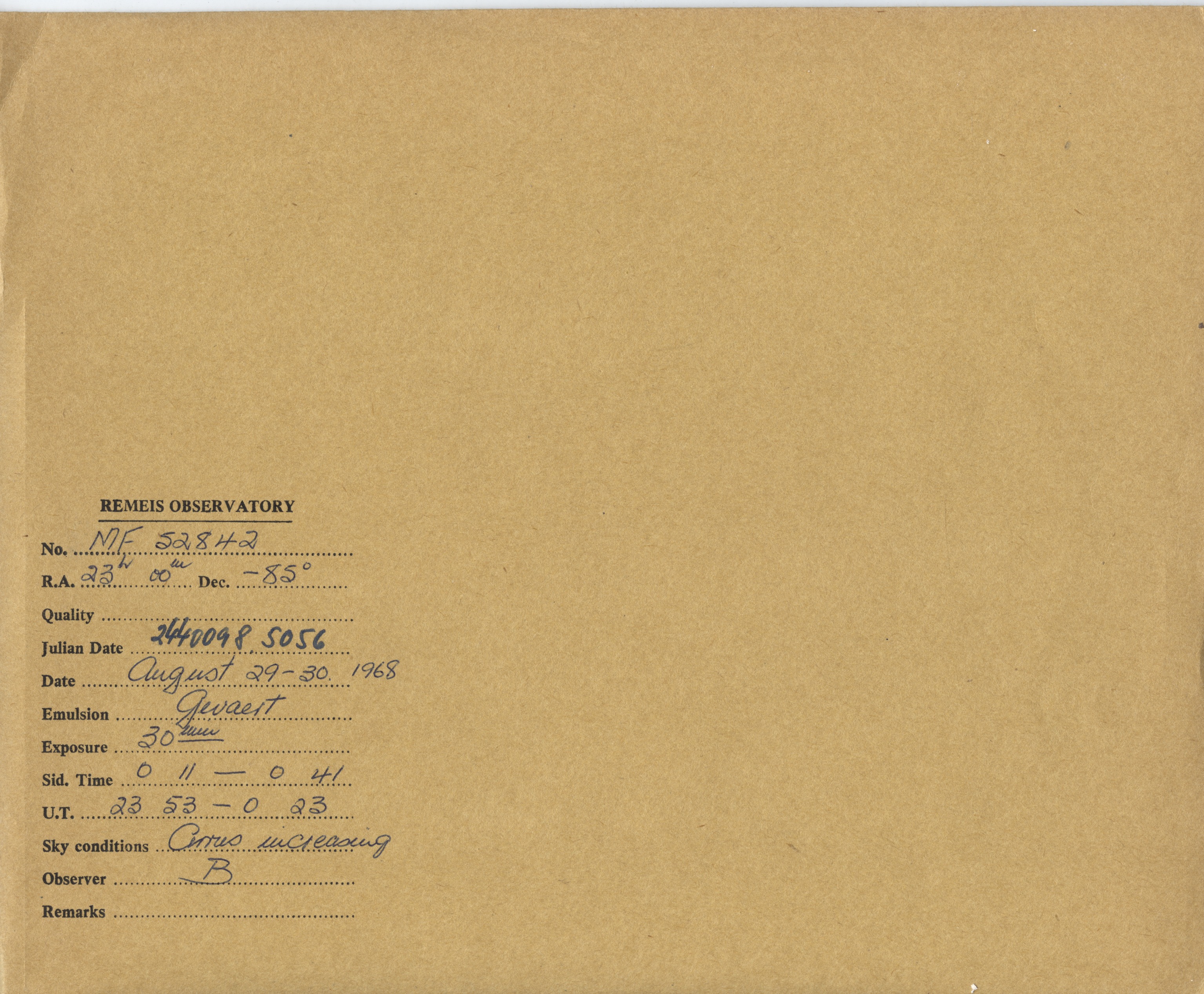 Plate envelope