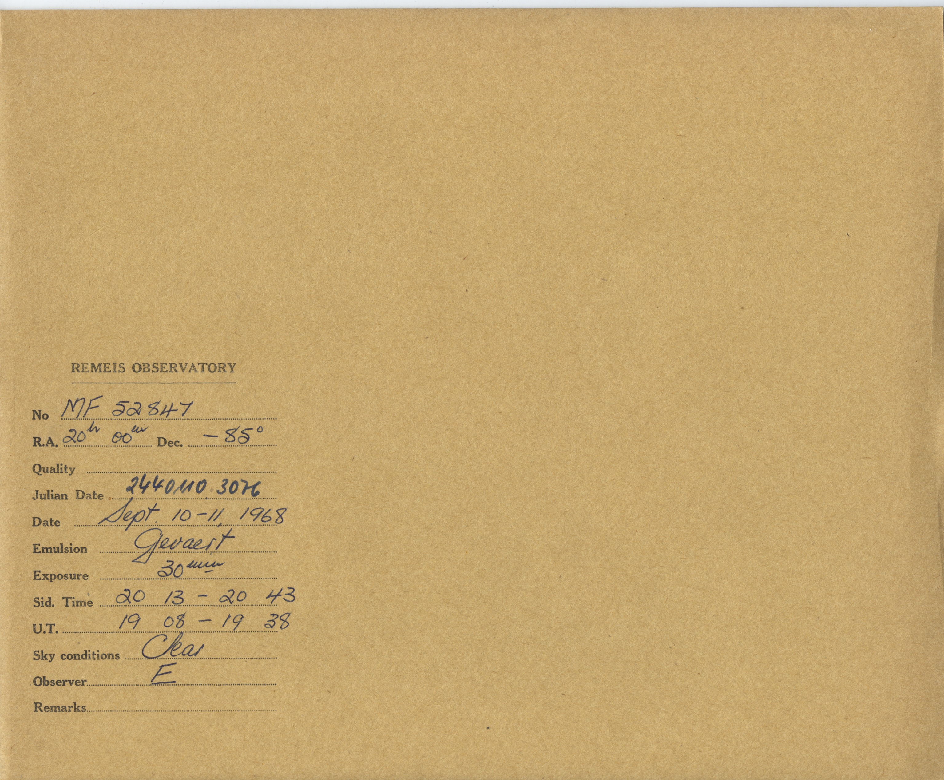 Plate envelope