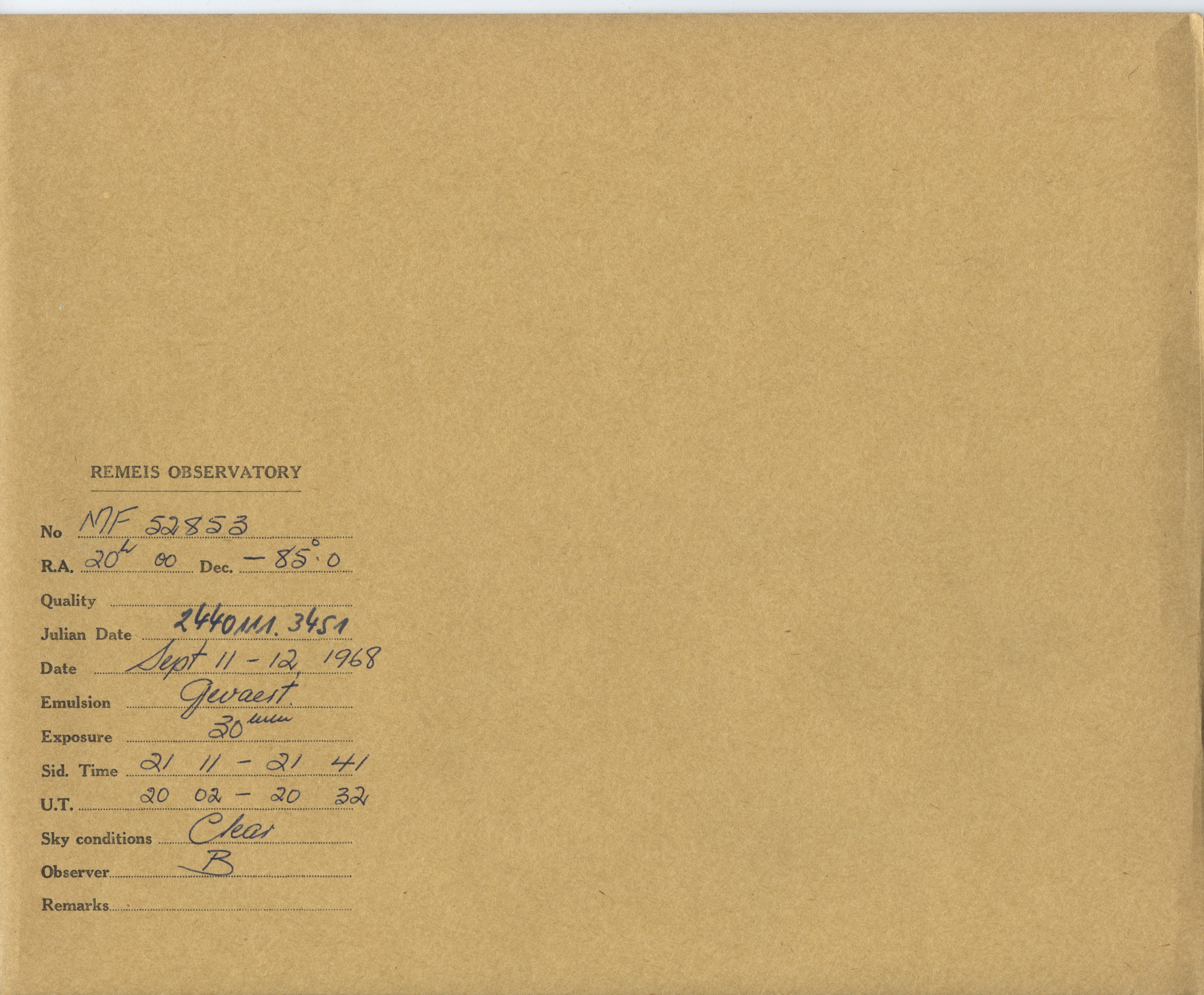 Plate envelope