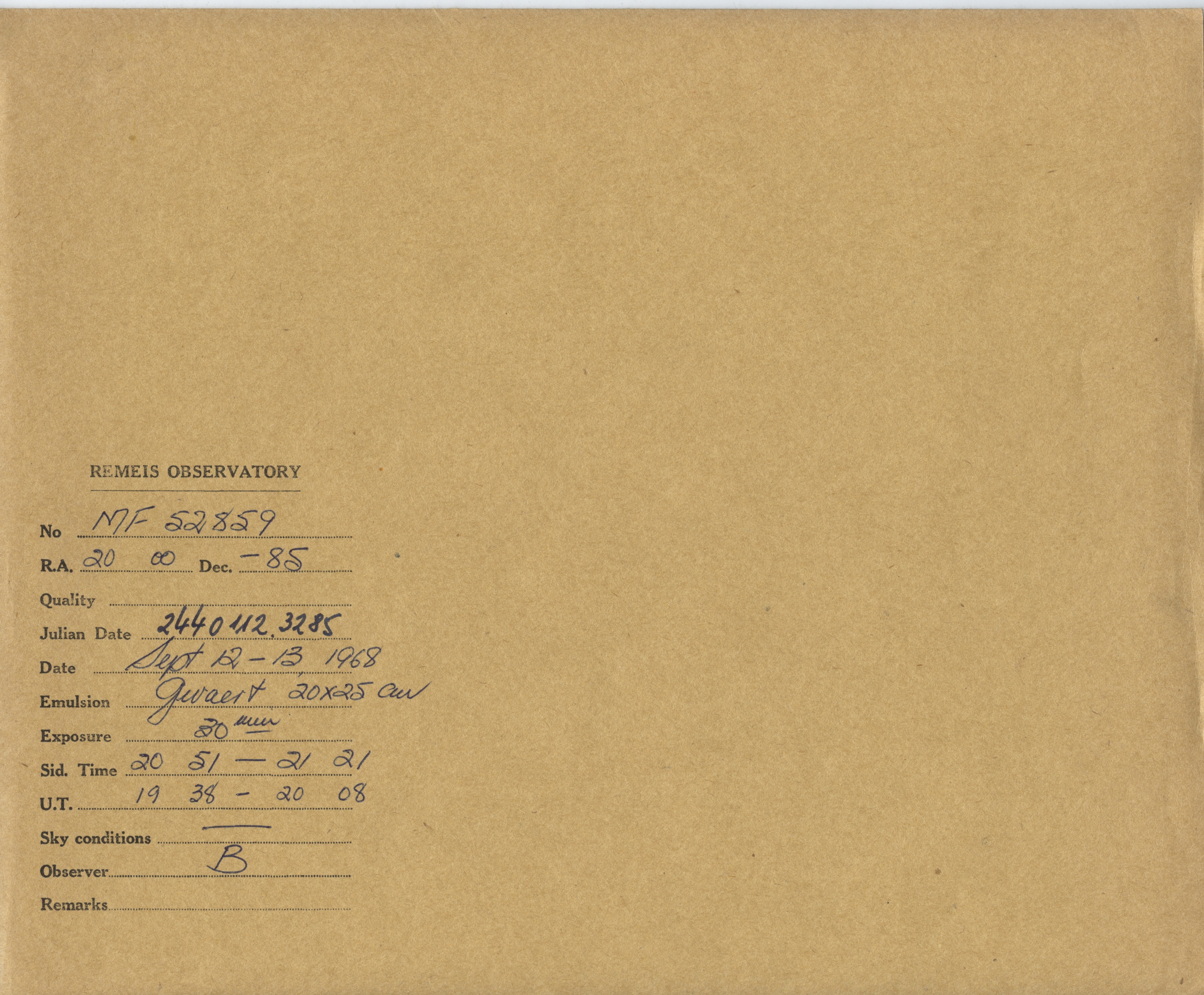Plate envelope