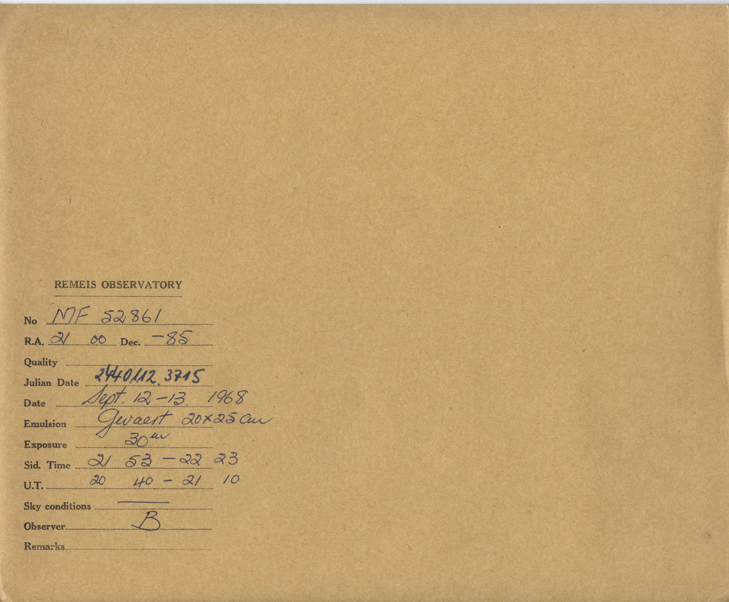 Plate envelope