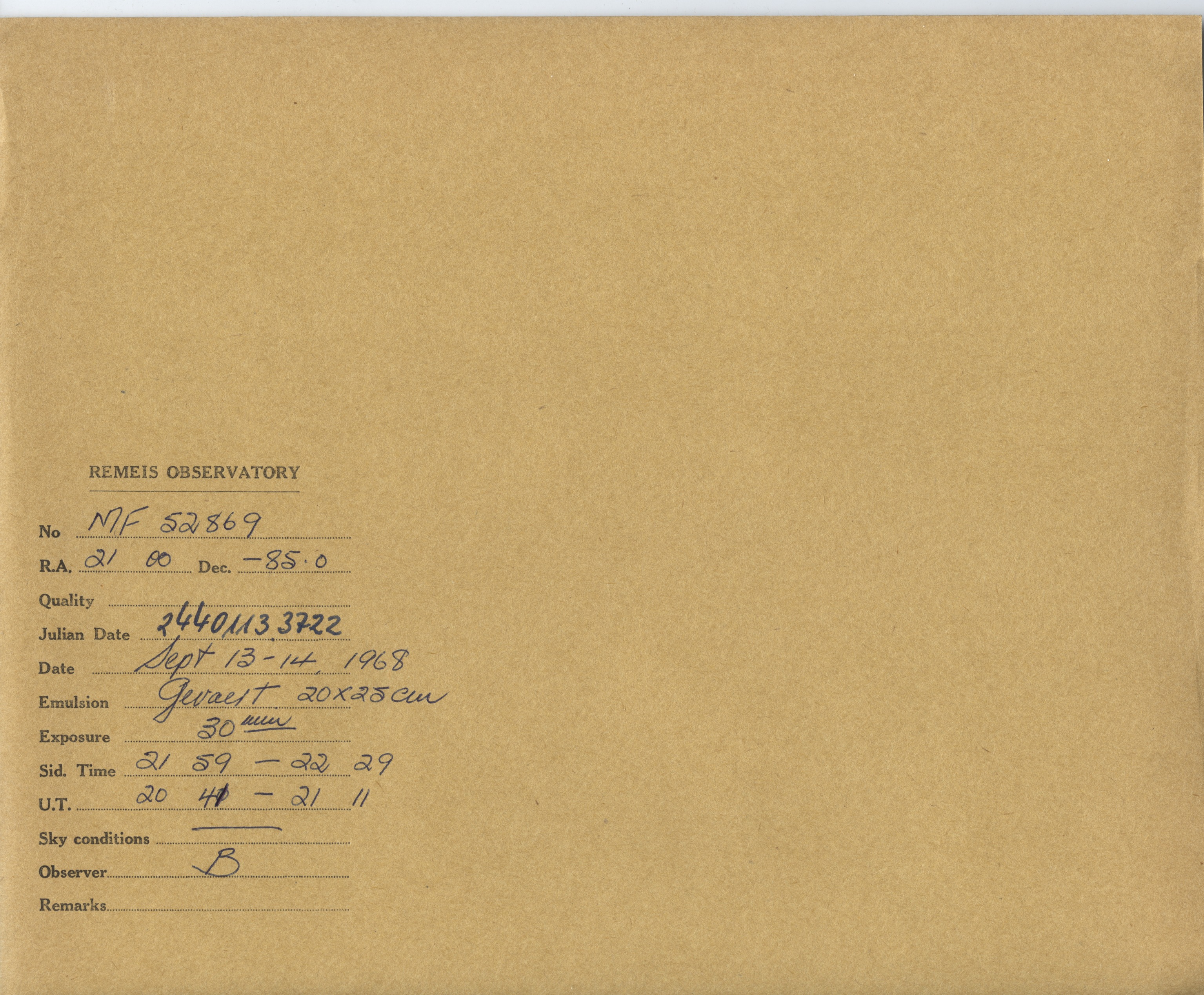 Plate envelope