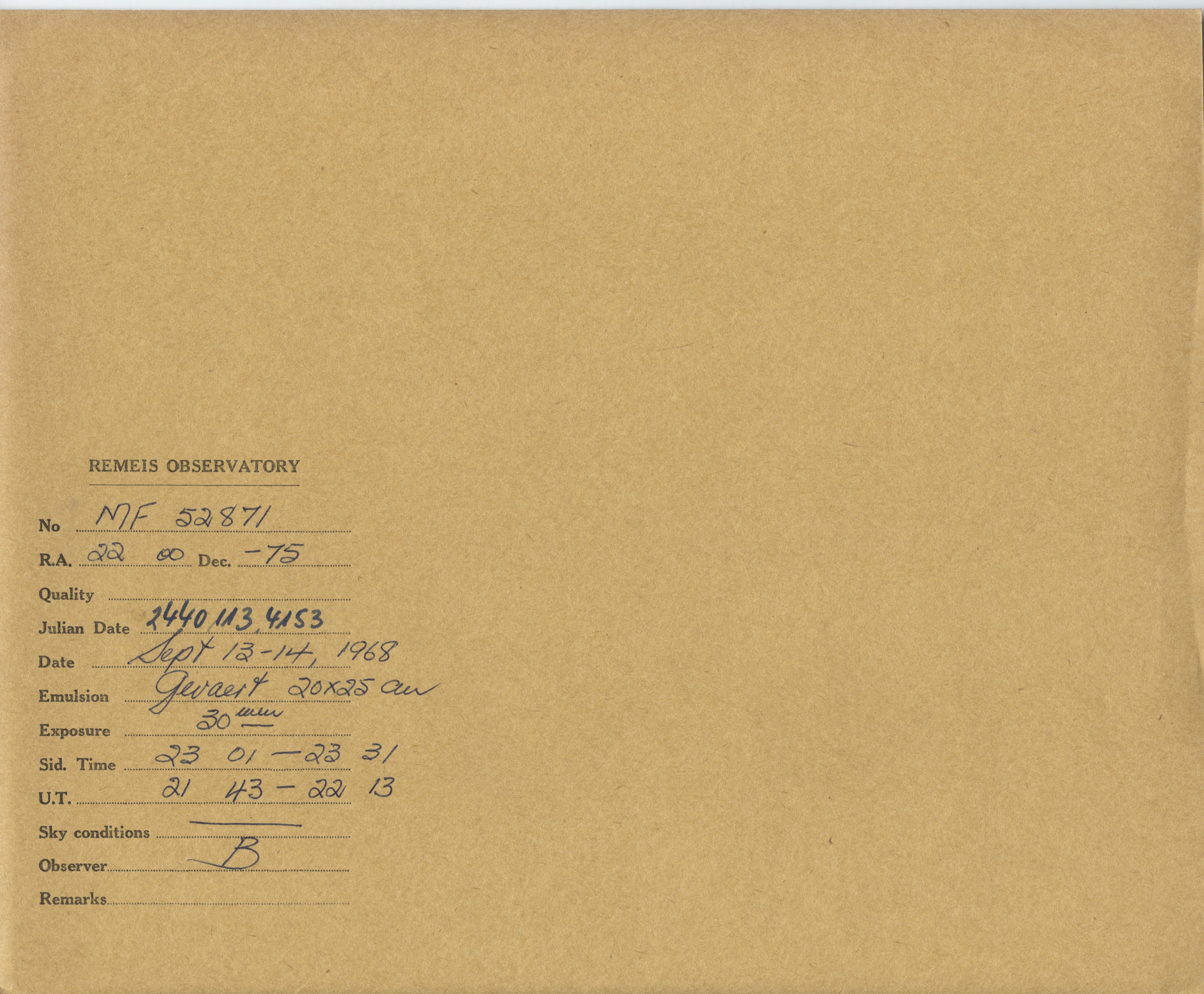 Plate envelope