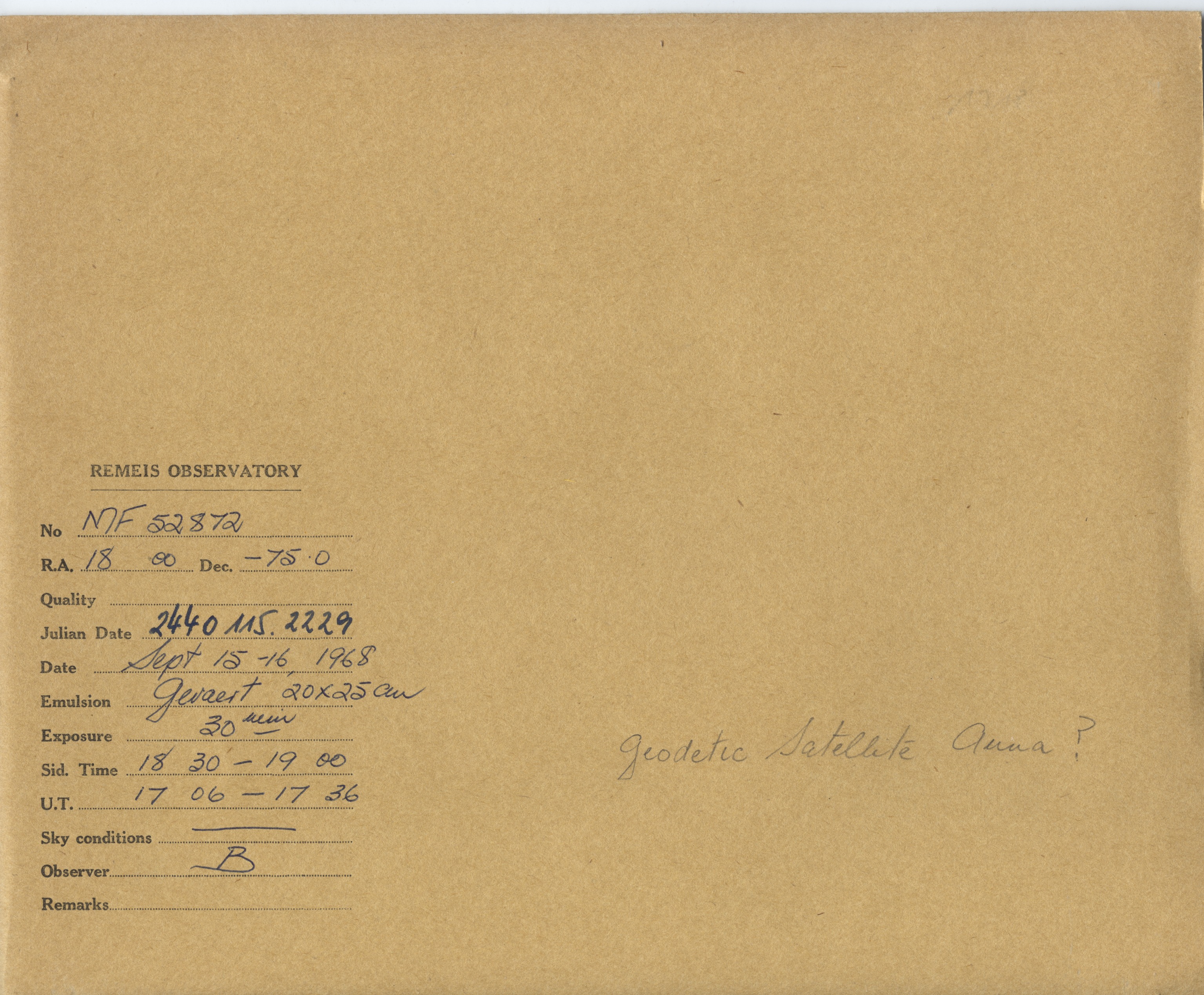 Plate envelope
