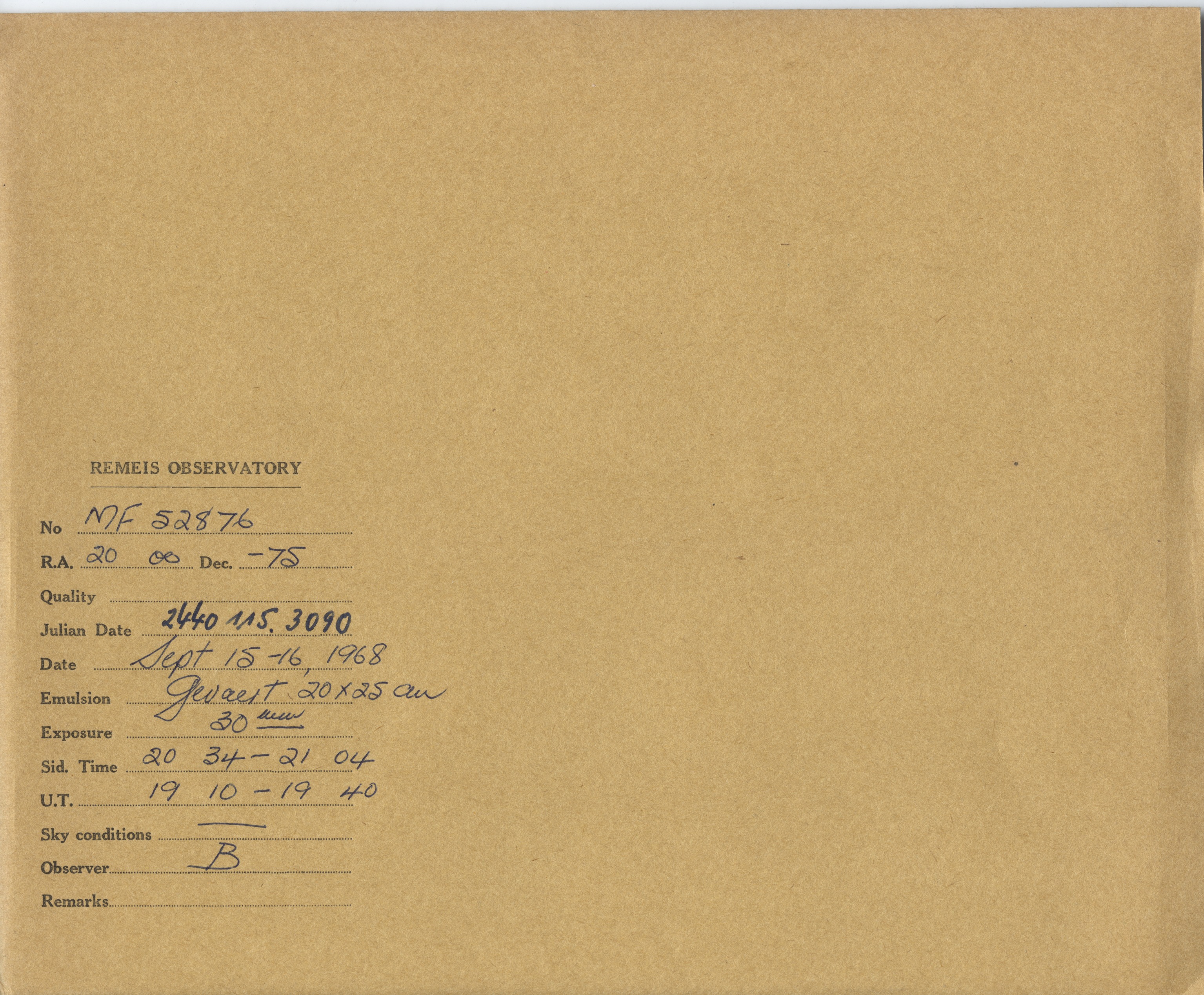 Plate envelope