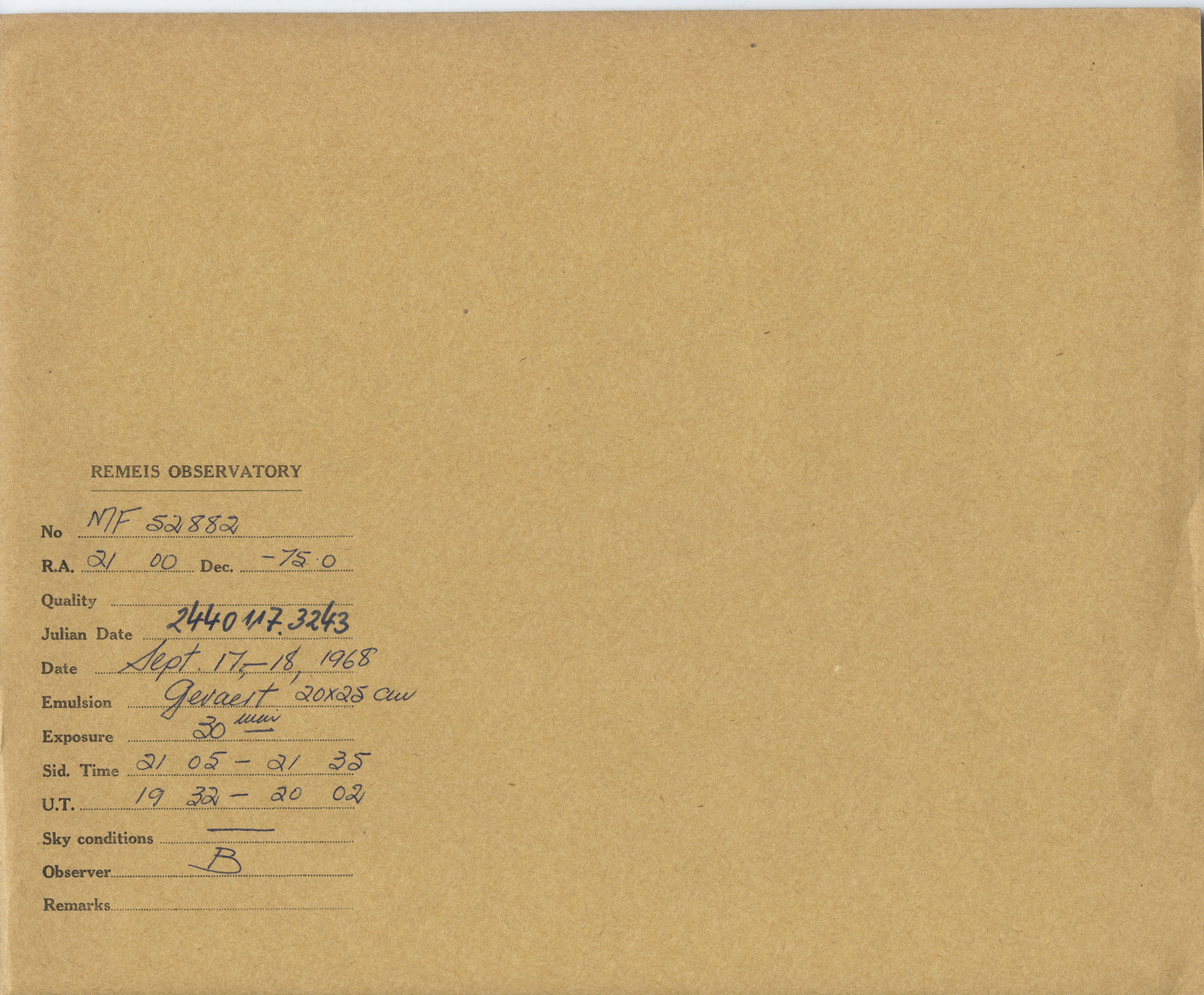 Plate envelope