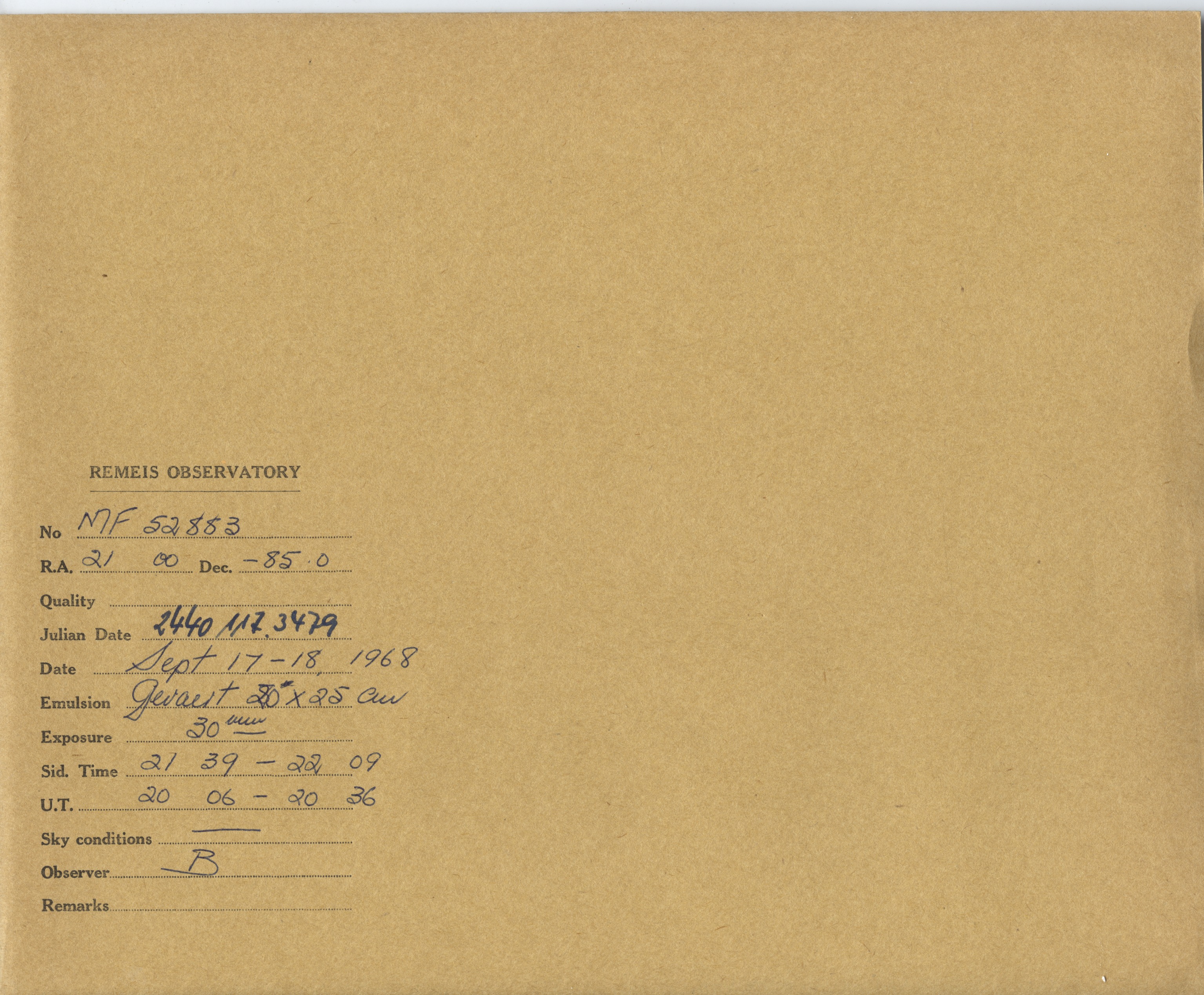 Plate envelope