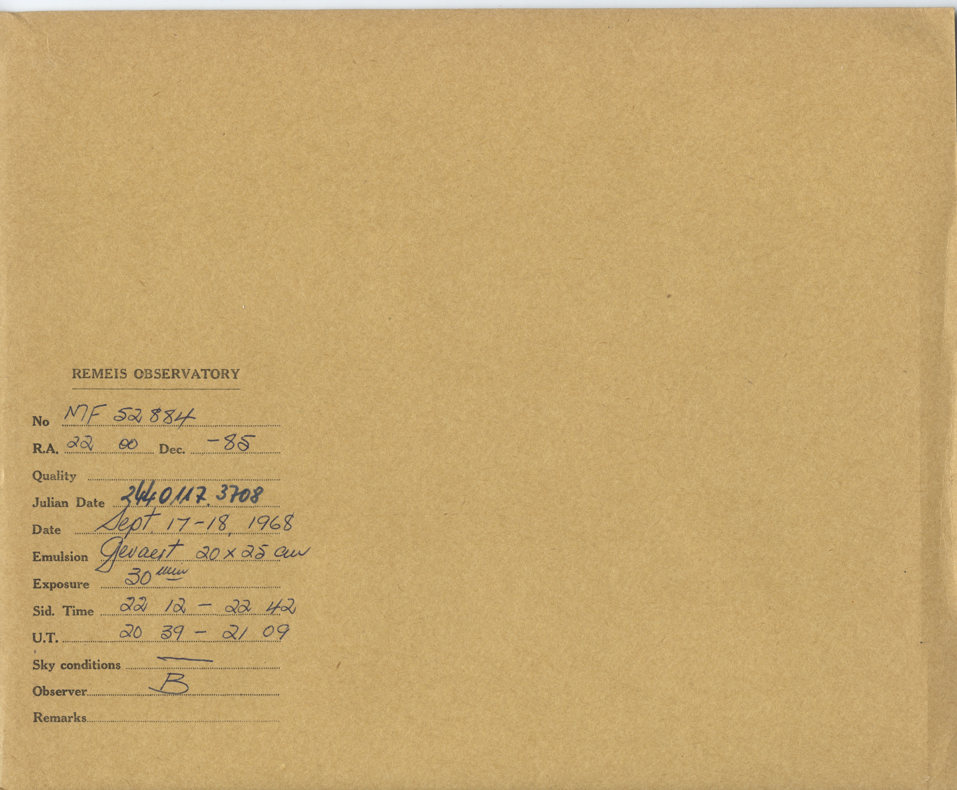 Plate envelope