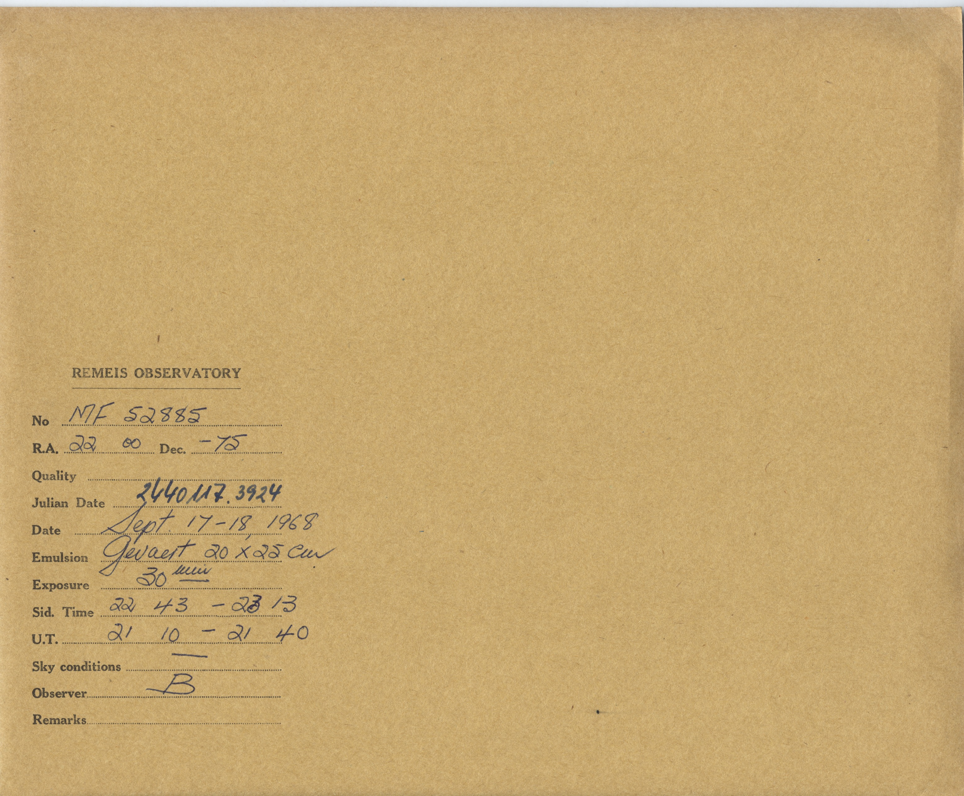 Plate envelope