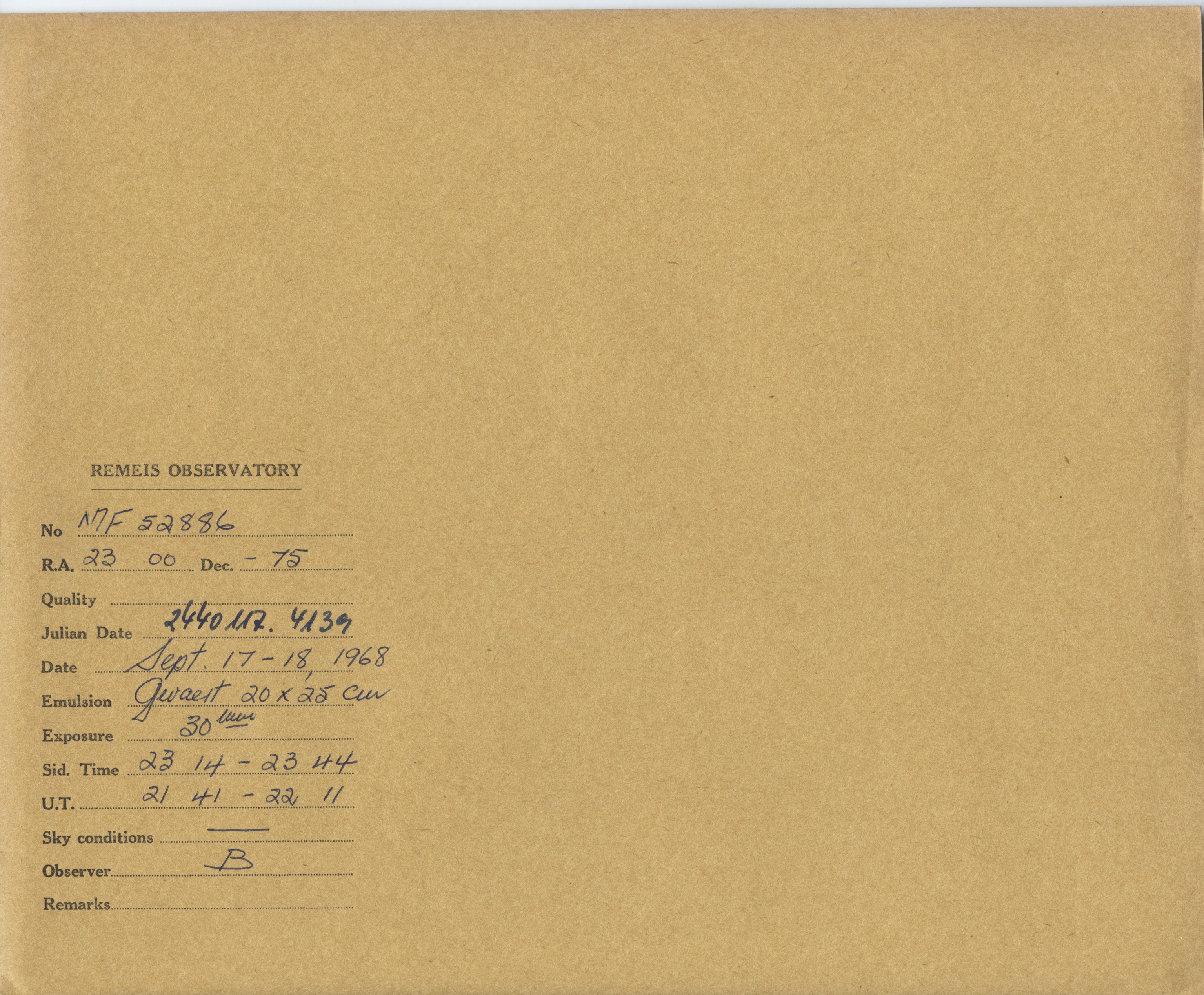 Plate envelope